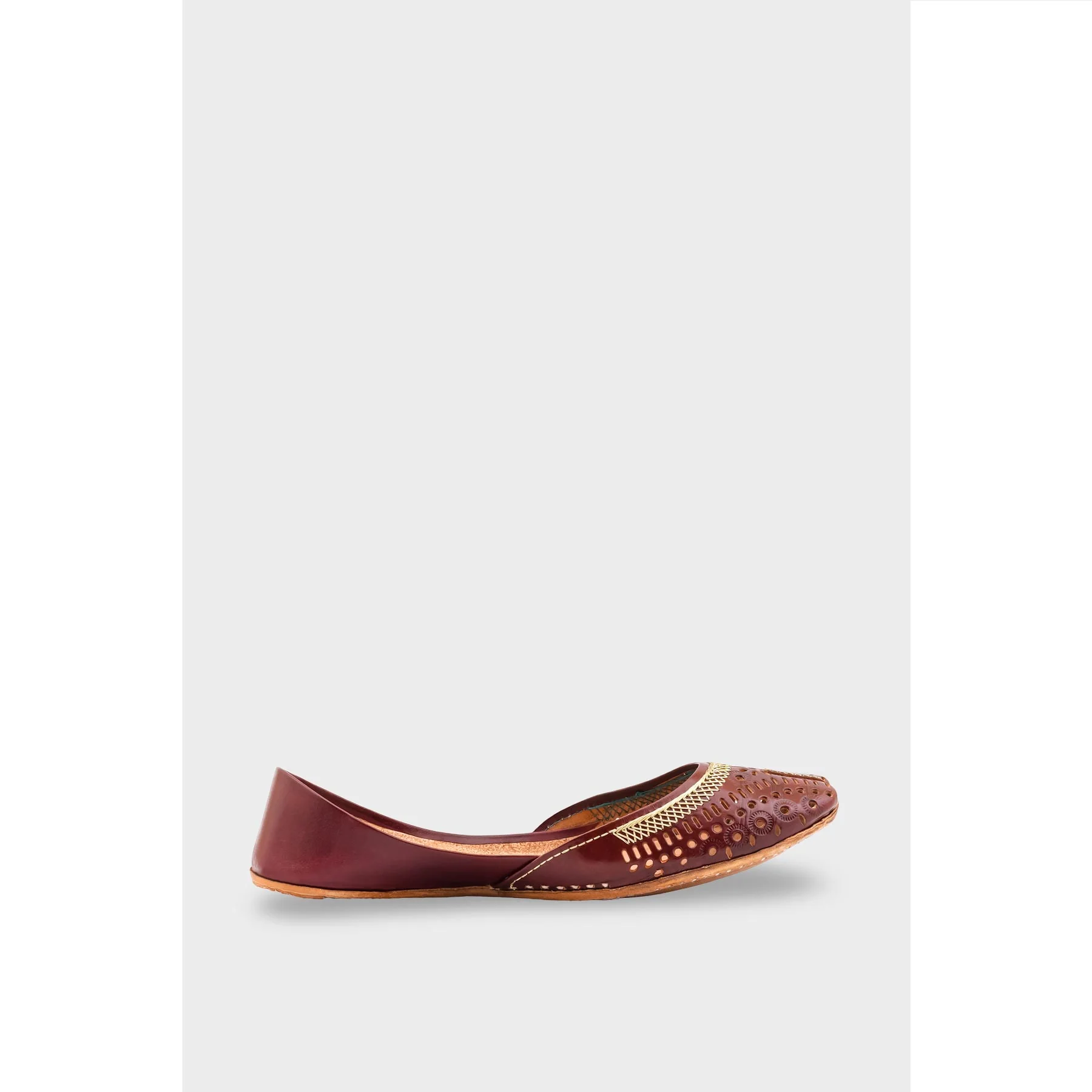 Brown Leather Khussa EC8640 - Image 2