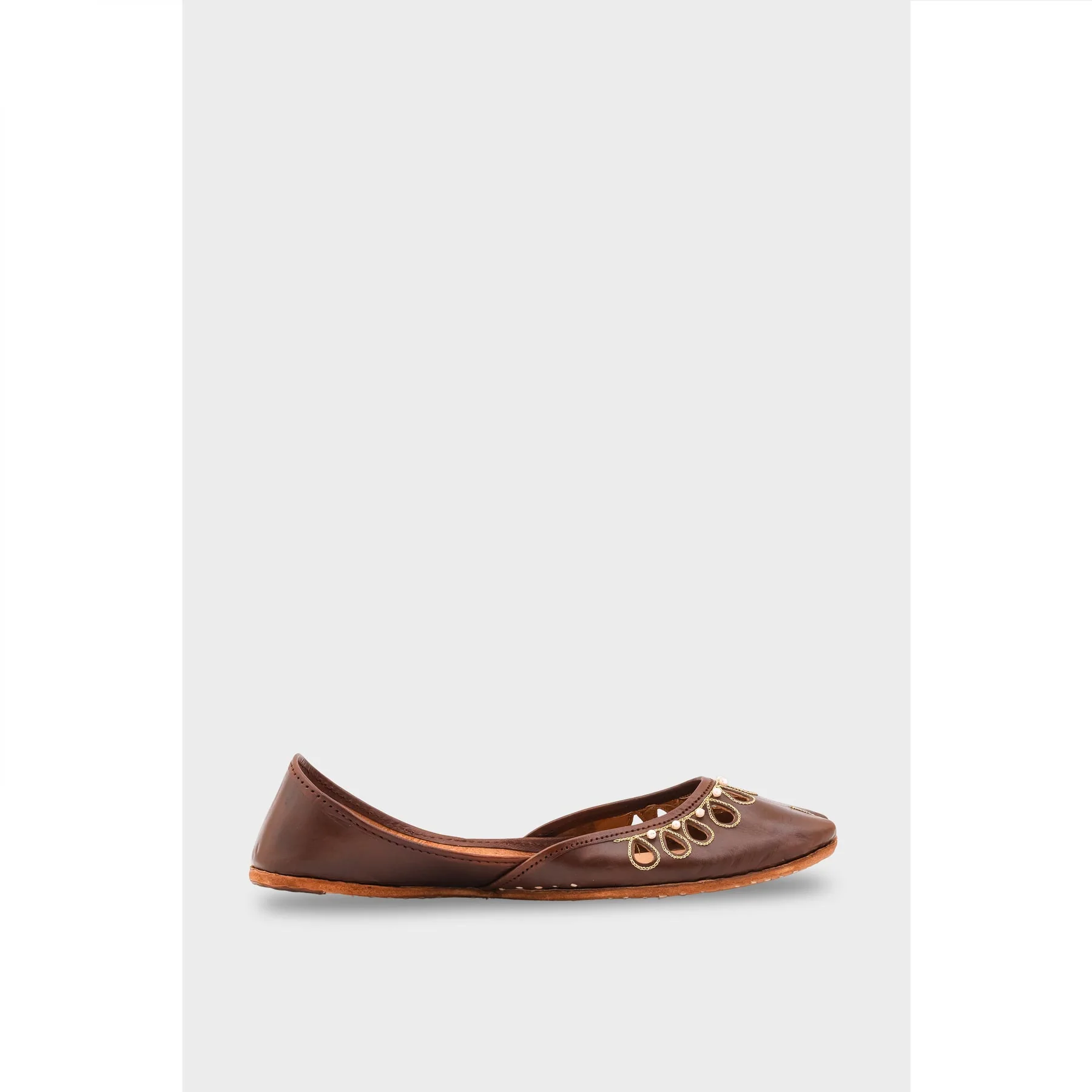 Brown Leather Khussa EC8643 - Image 2