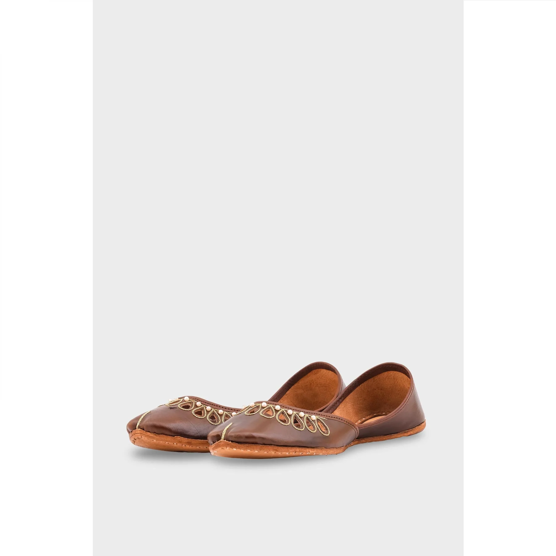 Brown Leather Khussa EC8643 - Image 3