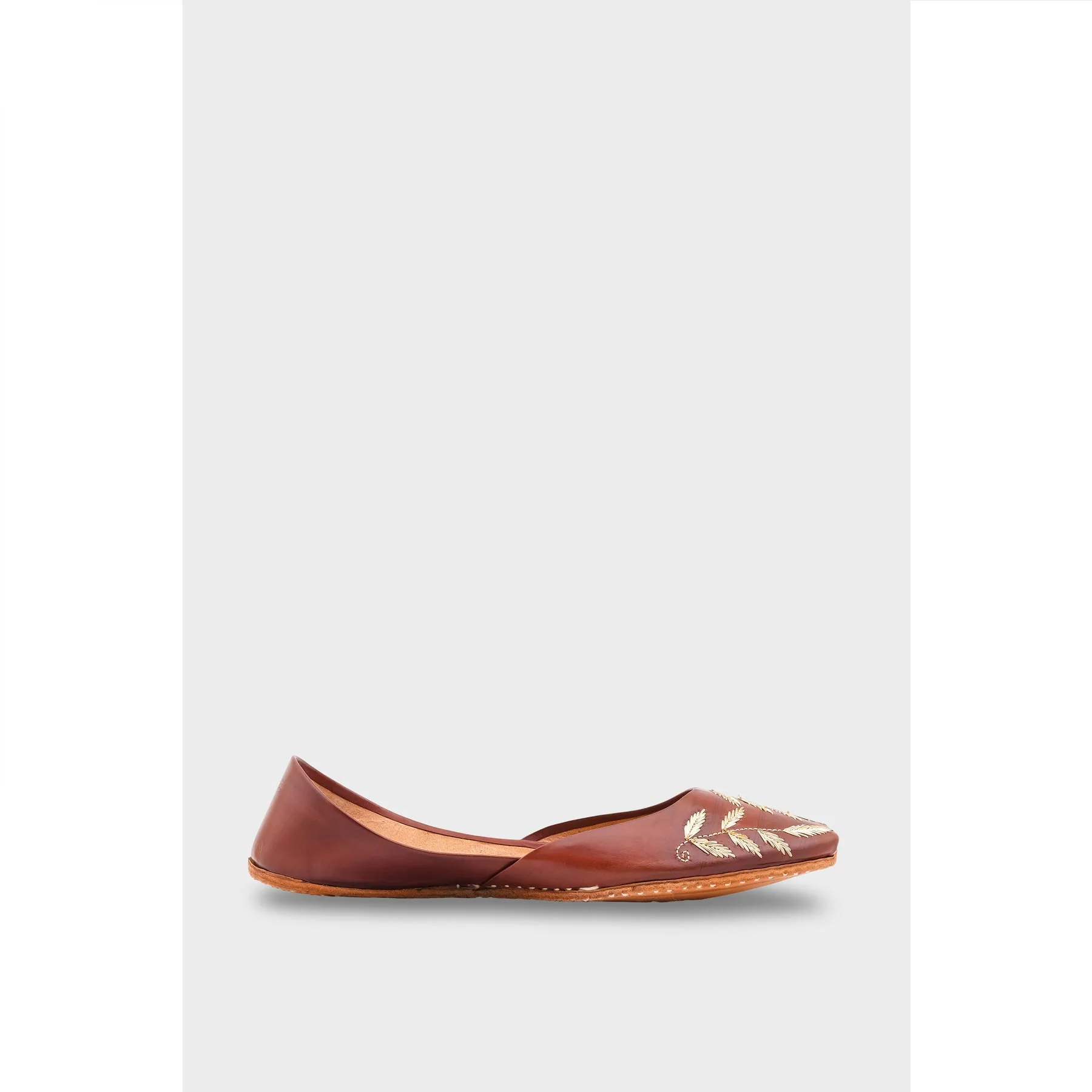 Brown Leather Khussa EC8659 - Image 2