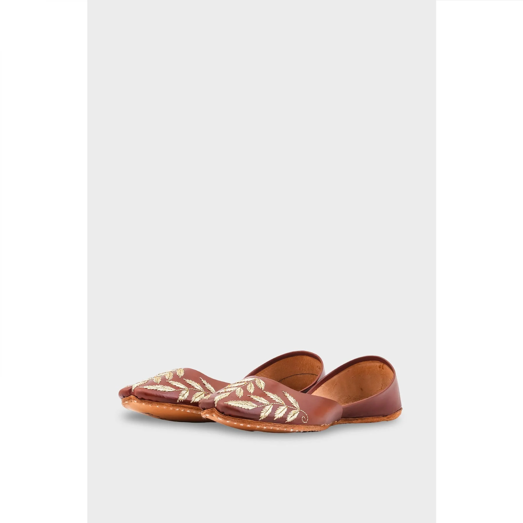 Brown Leather Khussa EC8659 - Image 3