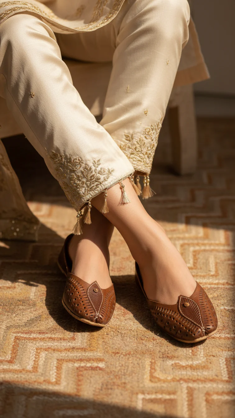Brown Leather Khussa EC8666