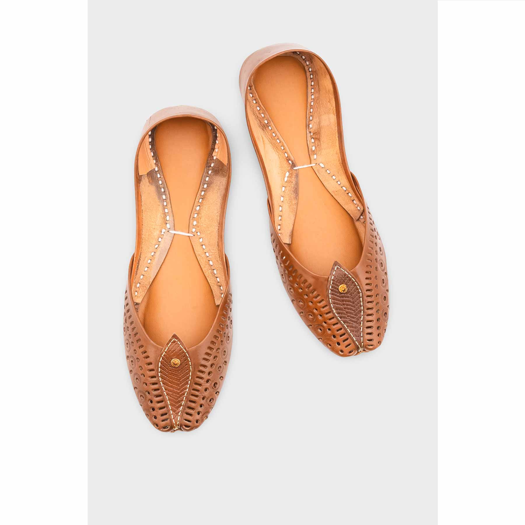 Brown Leather Khussa EC8666 - Image 5