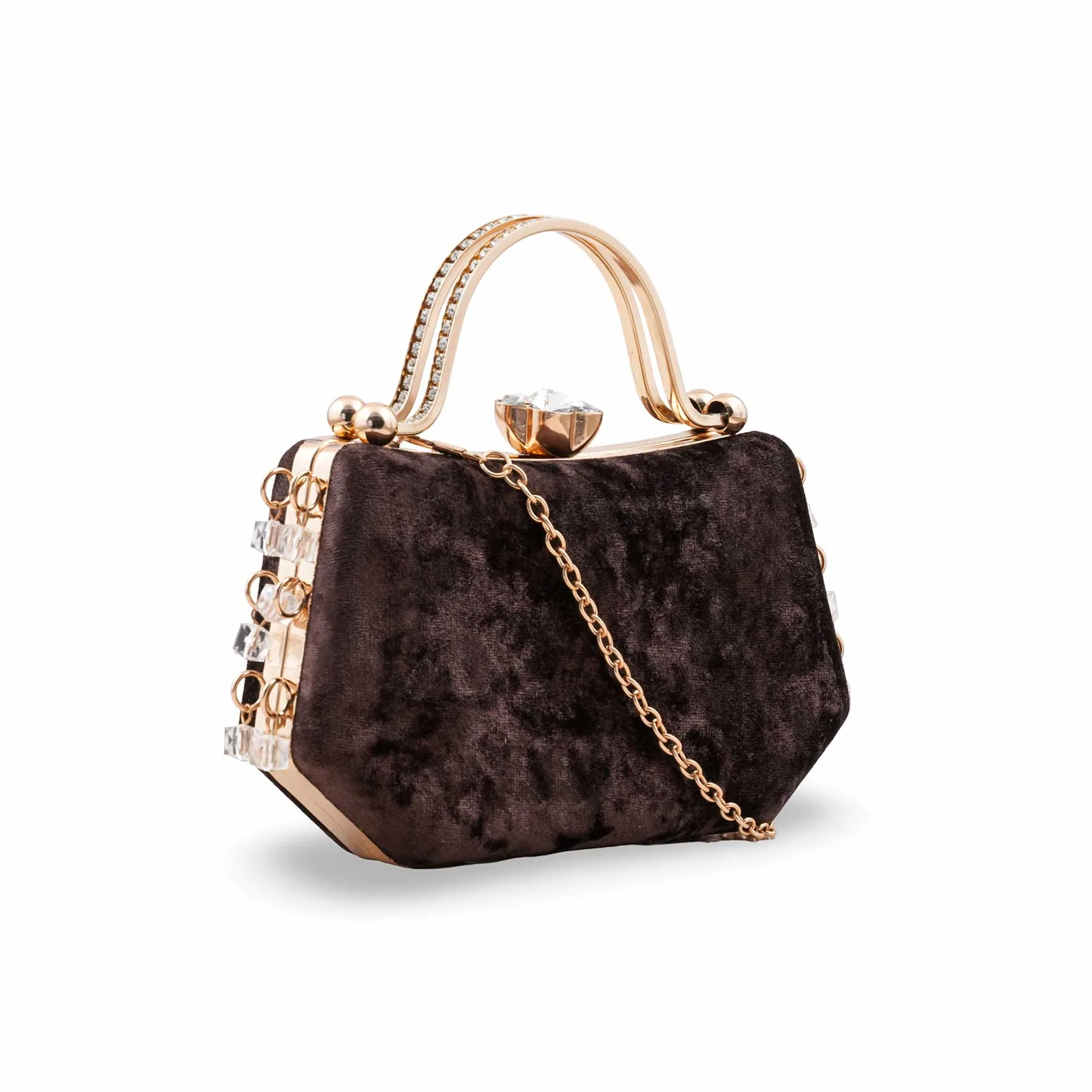 Brown Fancy Clutch For Ladies P15715 - Image 3