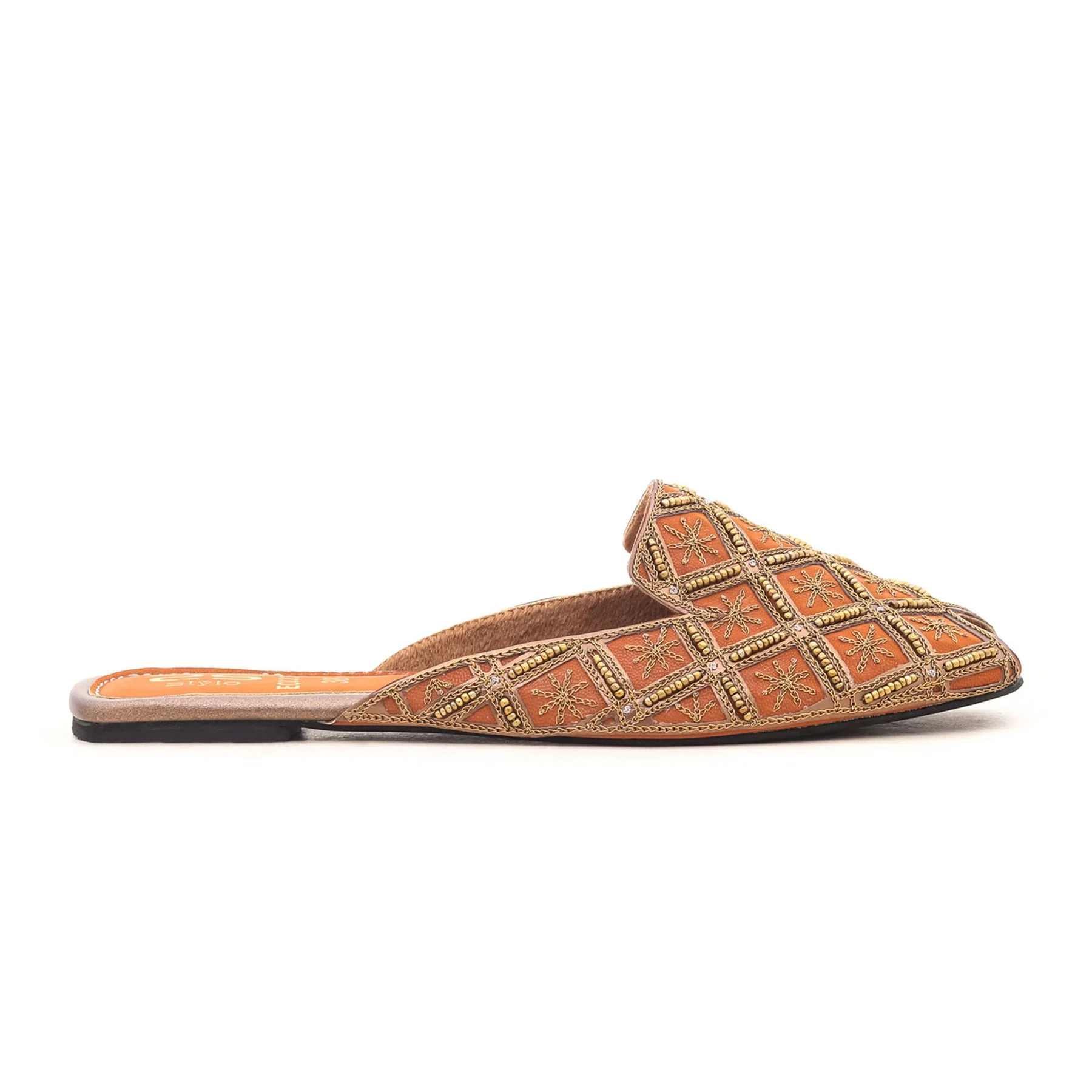 Brown Fancy Khussa Slipper EC8234