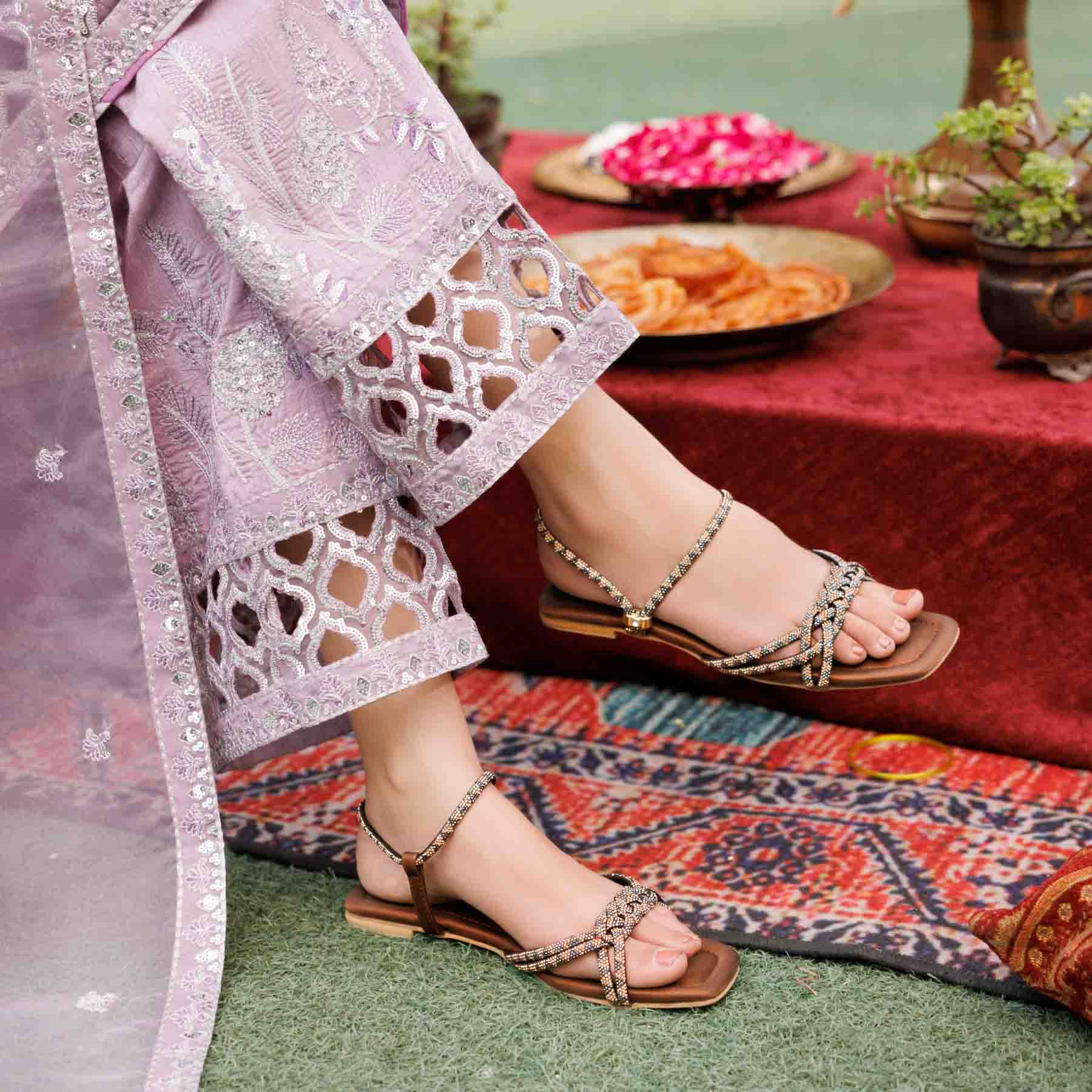 Brown Fancy Sandal FN6139 - Image 2