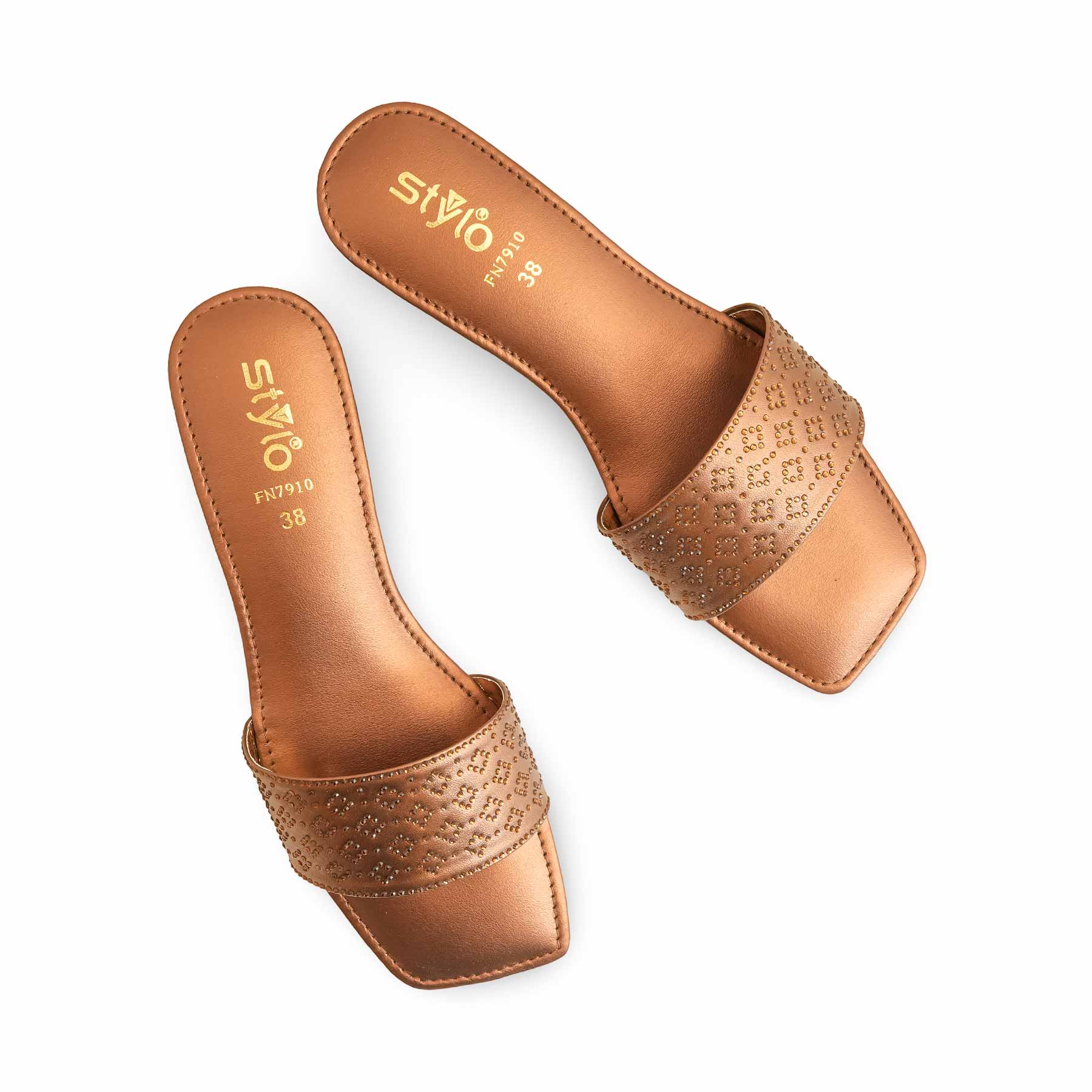 Brown Fancy Slipper For Ladies FN7910 - Image 6