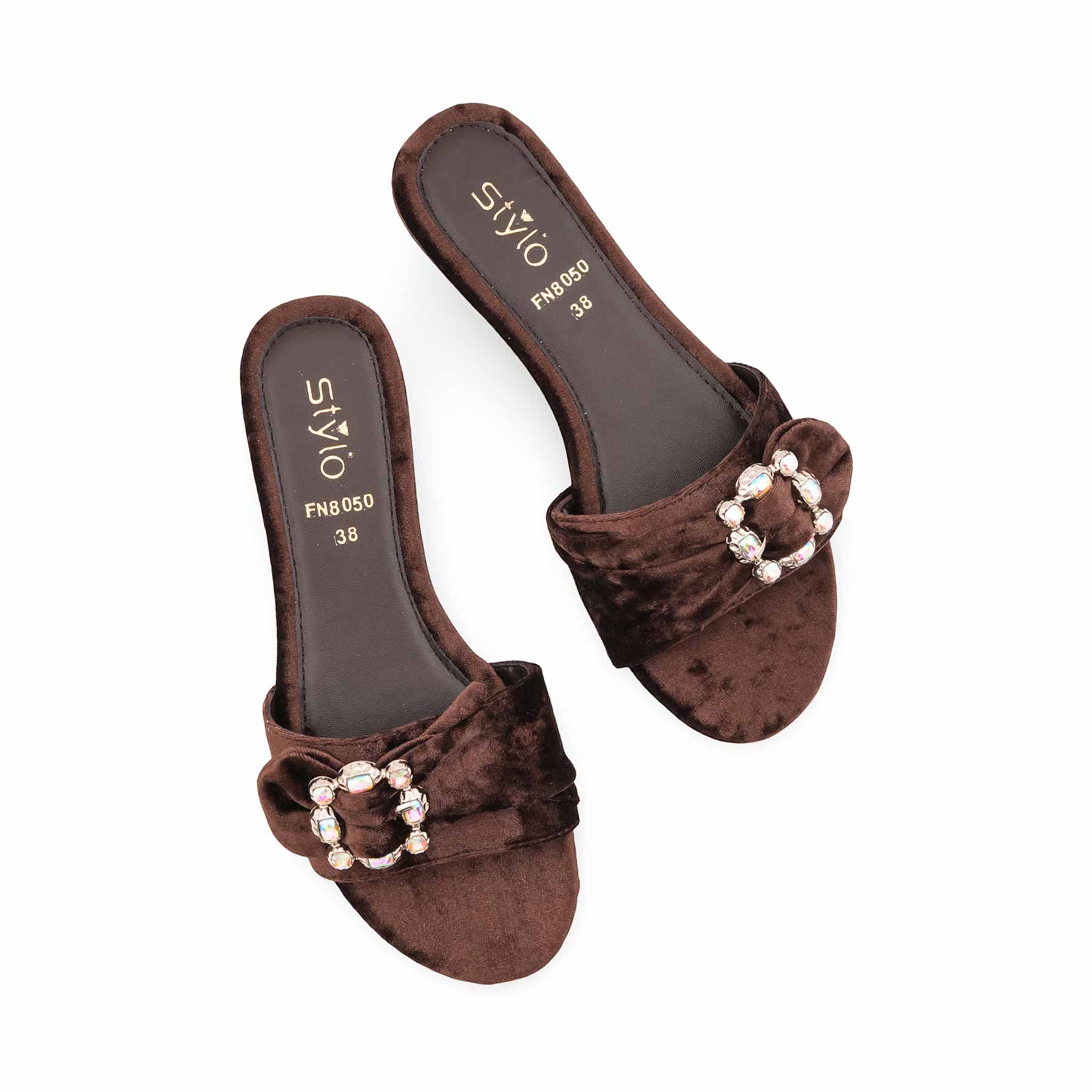 Brown Fancy Slipper For Women FN8050 - Image 5