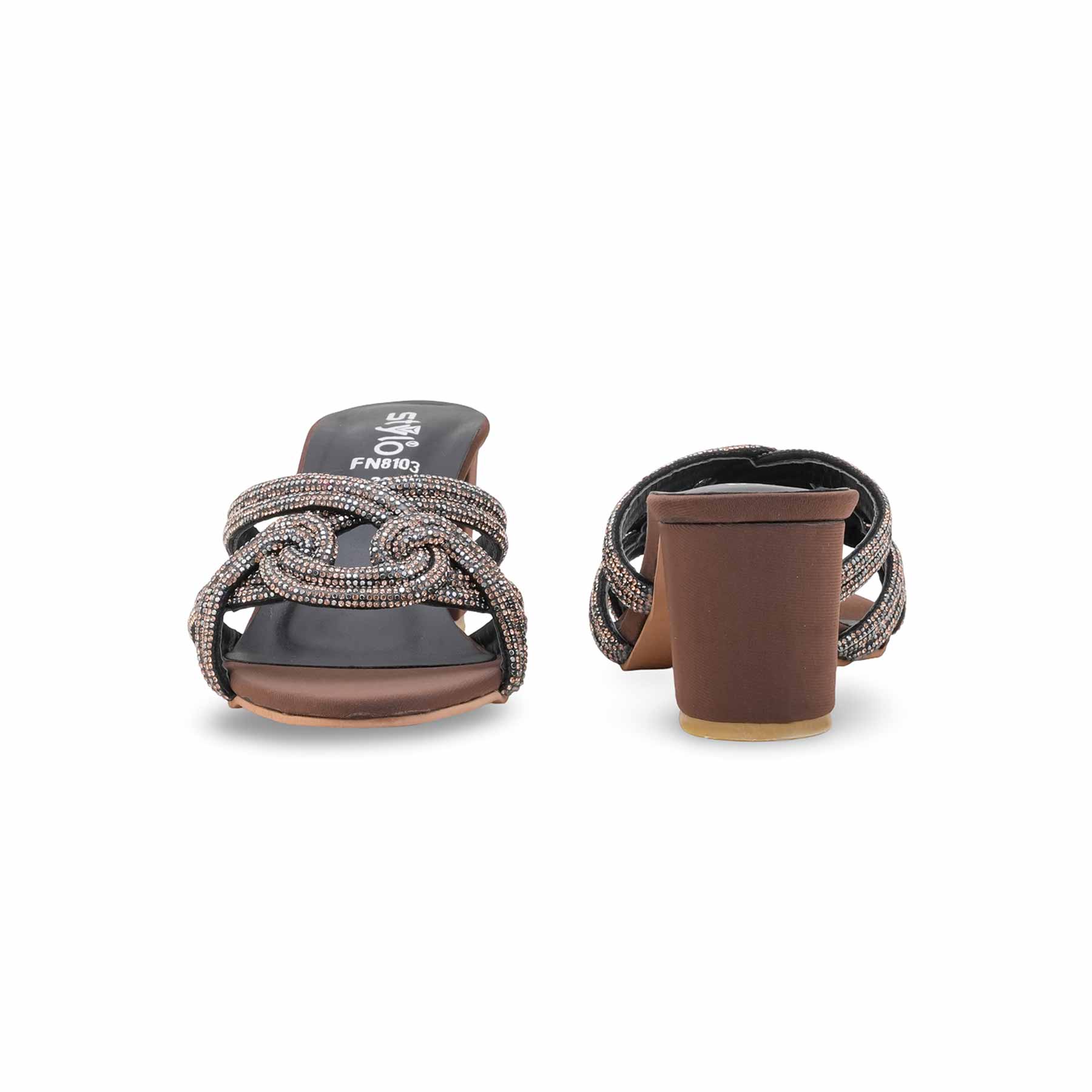 Brown Fancy Slipper For Women FN8103 - Image 4