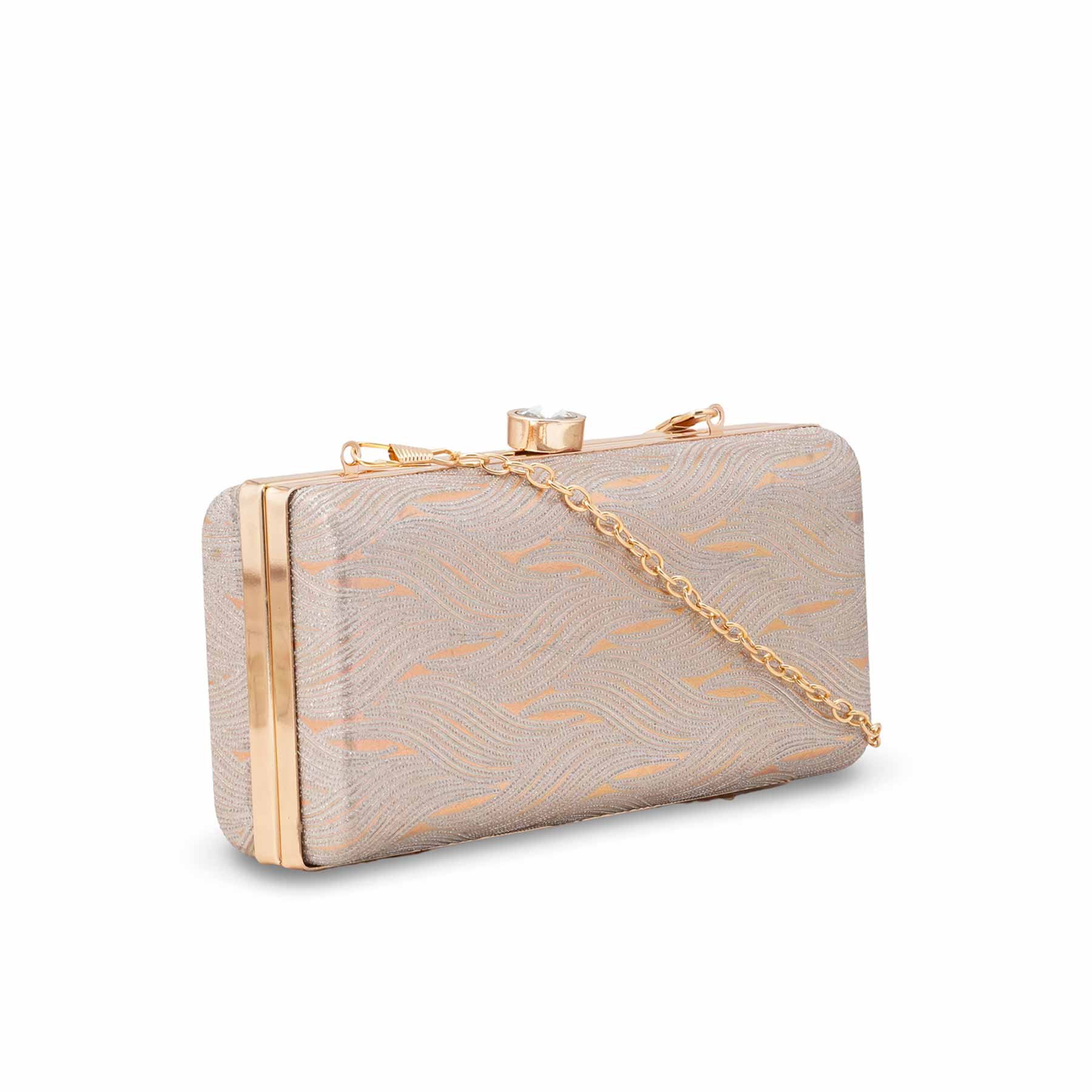 Brown Formal Clutch For Ladies P15701 - Image 3