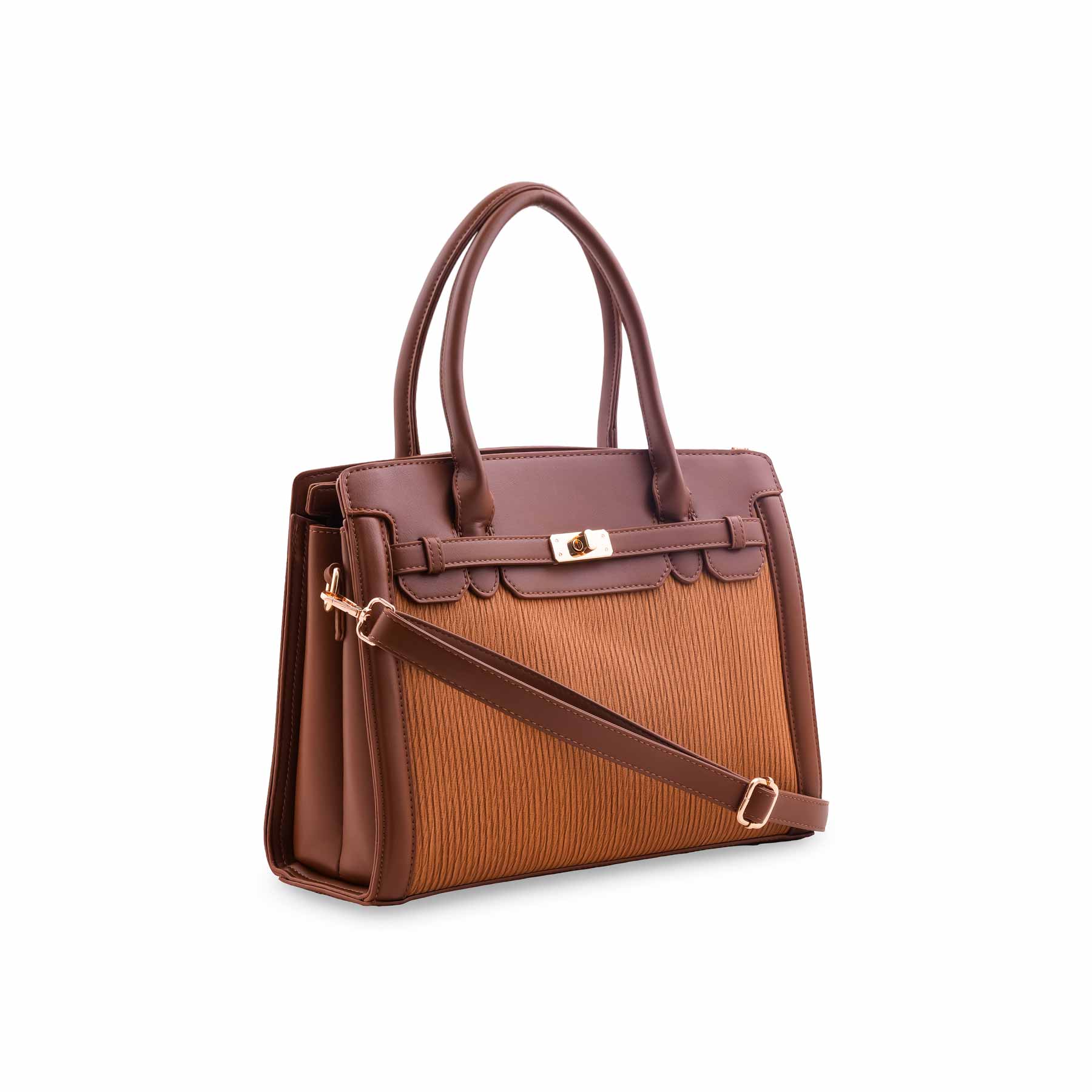 Brown Formal Hand Bag For Ladies P36565 - Image 3