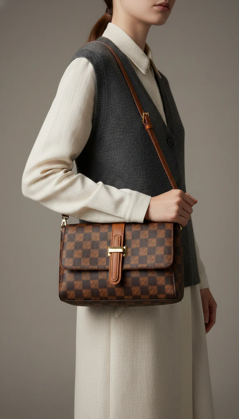 Brown Formal Shoulder Bag For Ladies P36417