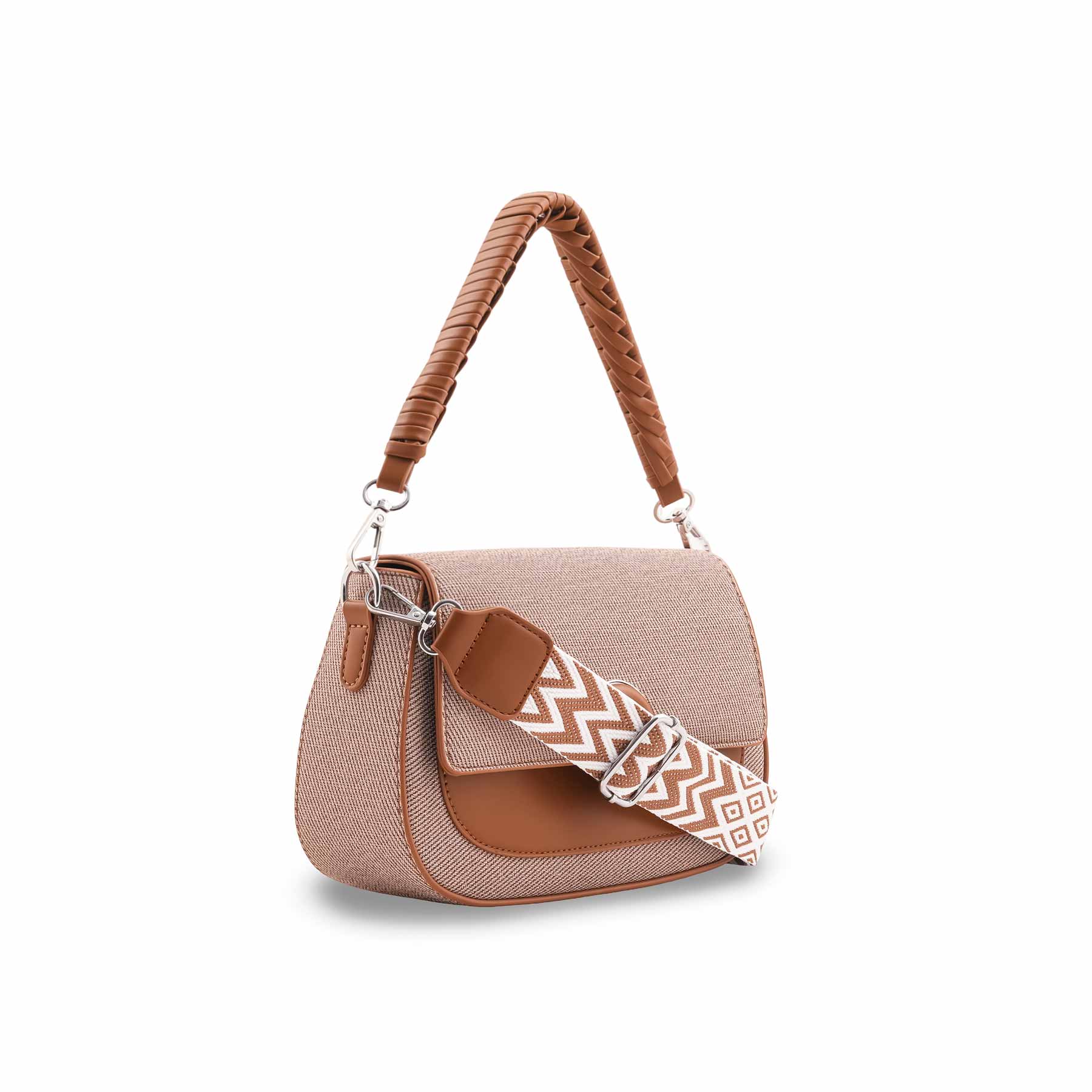 Brown Formal Shoulder Bag For Ladies P36456 - Image 3