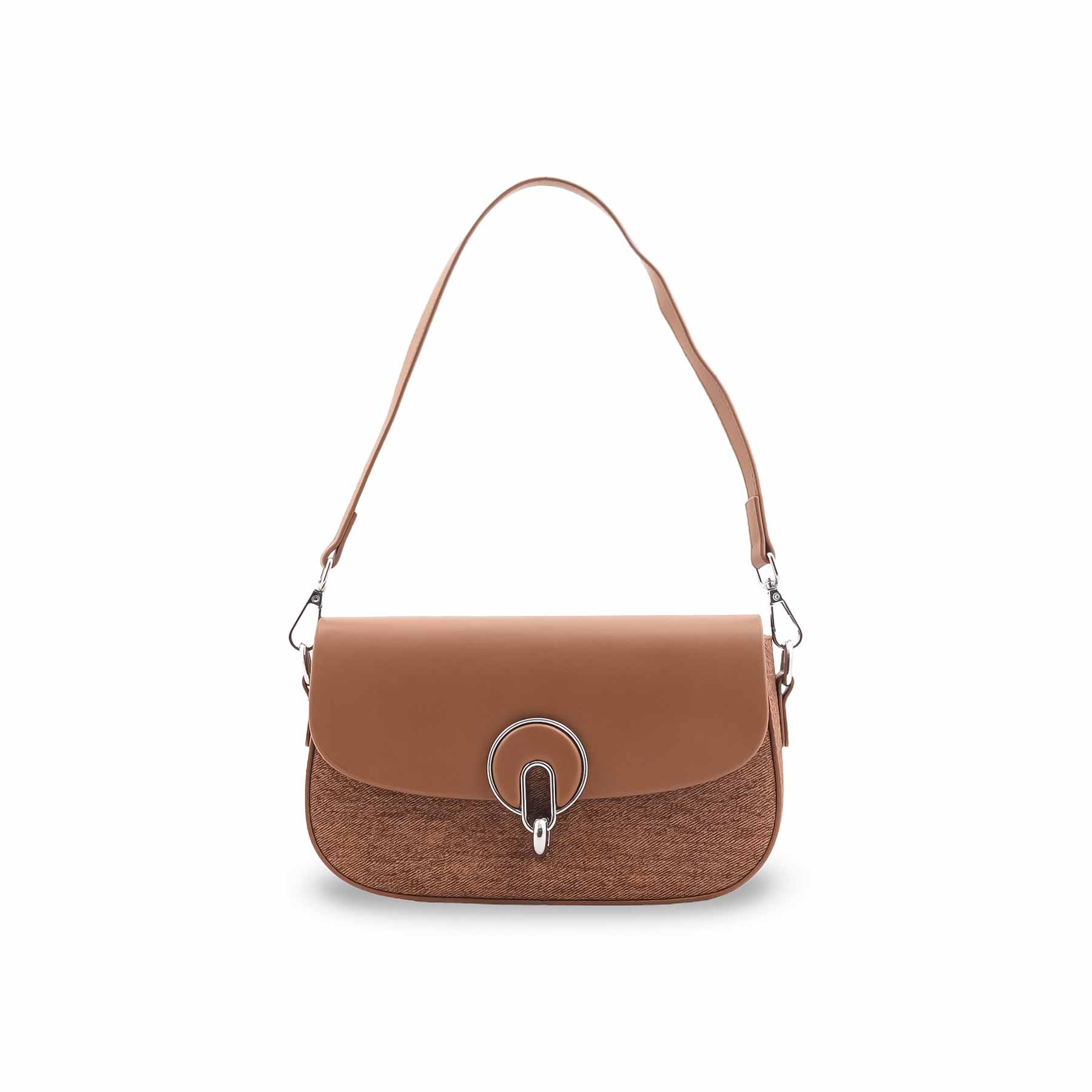 Brown Formal Shoulder Bag For Ladies P36457 - Image 2