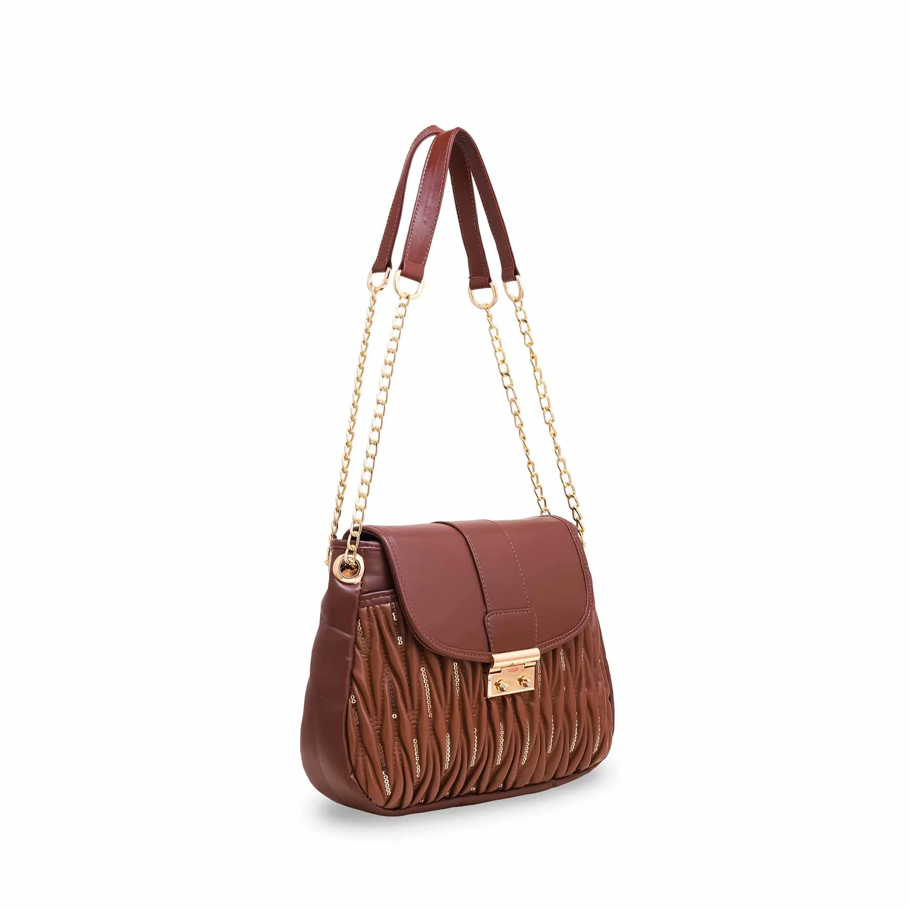 Brown Formal Shoulder Bag P55601 - Image 2