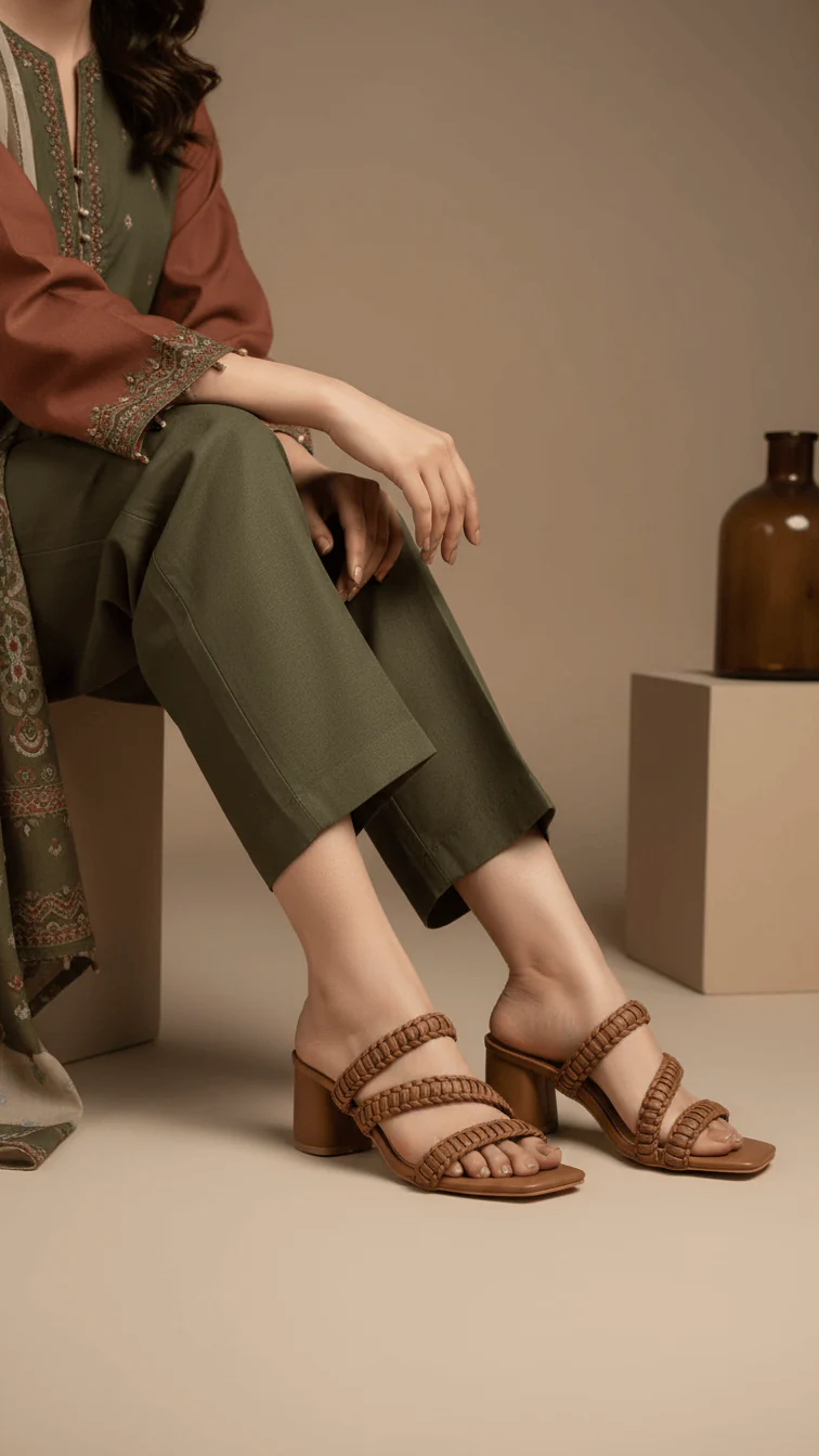 Brown Formal Slipper For Ladies FR8276
