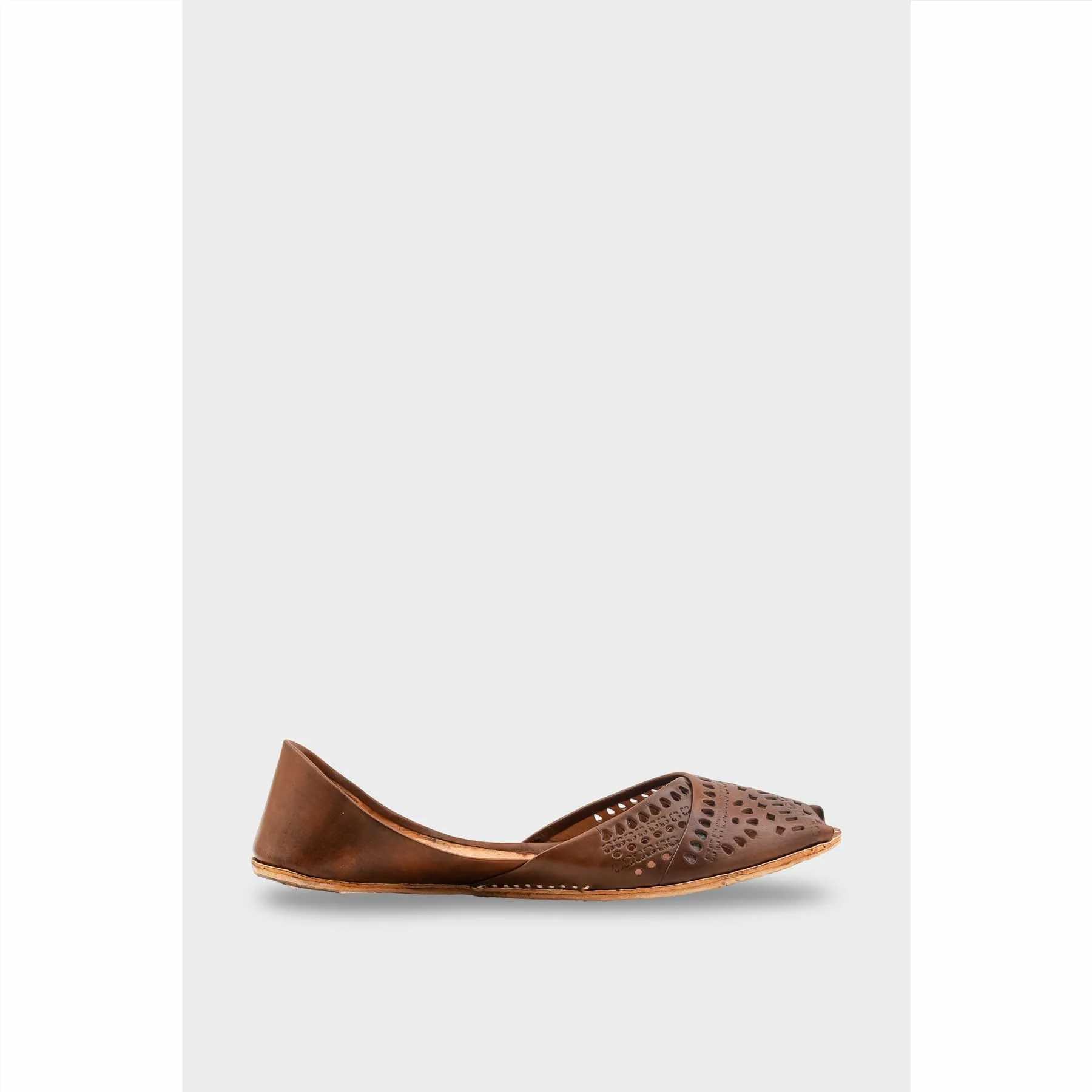 Brown Leather Khussa For Women EC8714 - Image 2