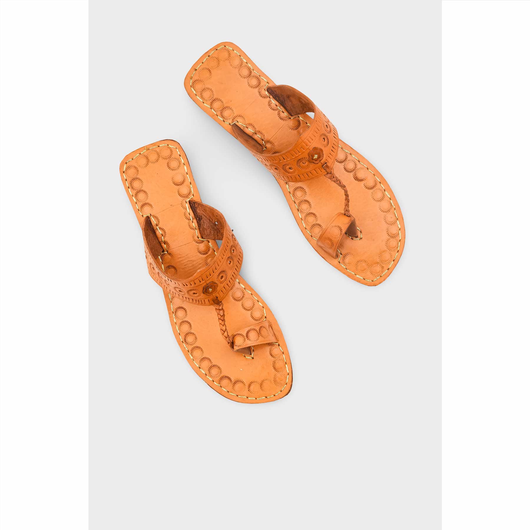 Brown Leather Kolapori For Women EC0262 - Image 5