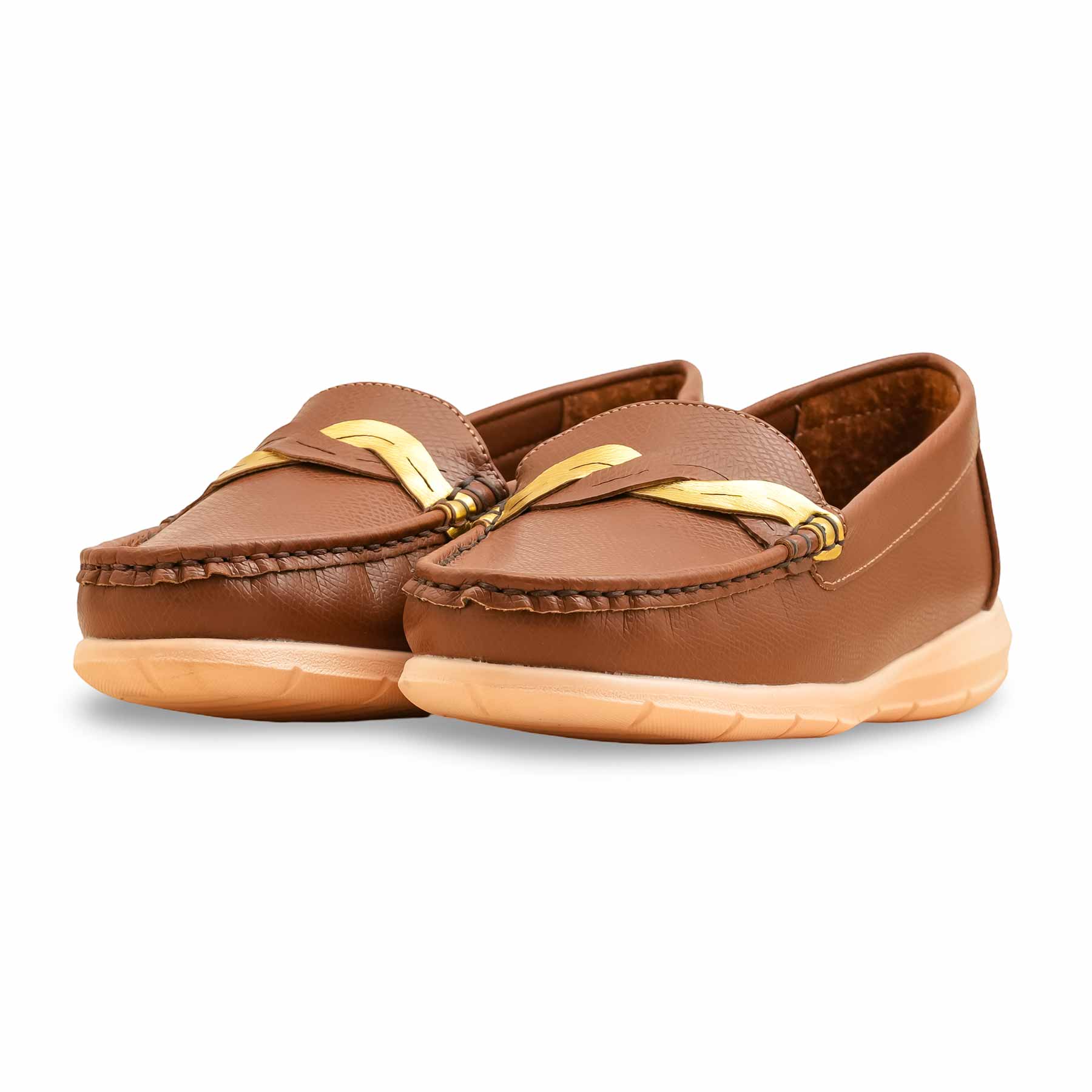 Brown Moccasin For Ladies WN4555 - Image 3