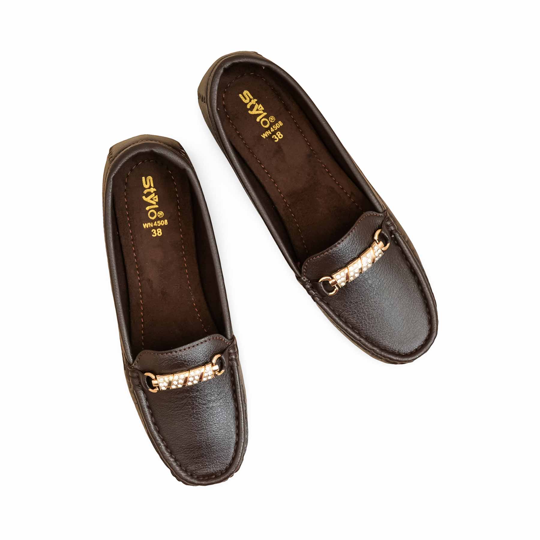 Brown Moccasin For Women WN4508 - Image 5
