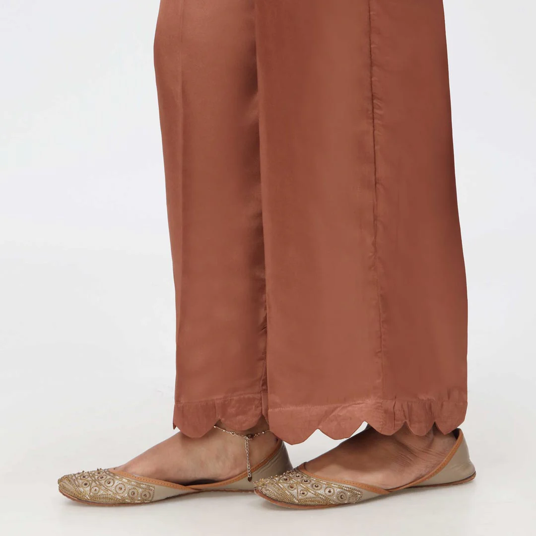 Brown Scallops Grip Silk Straight Trouser PW3645 - Image 2