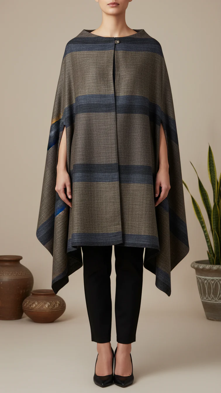 Brown Winter Cape Shawl PW5912