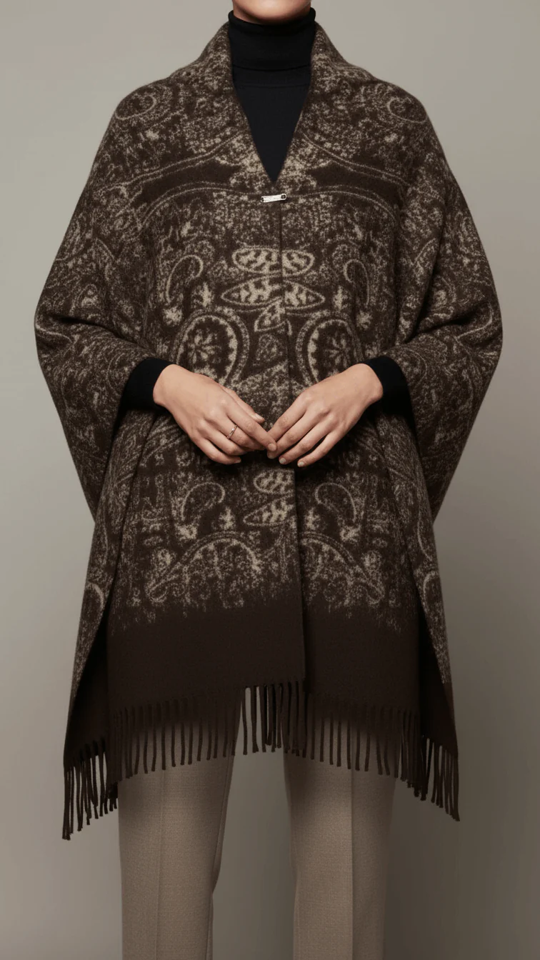 Brown Winter Cape shawl PW5920