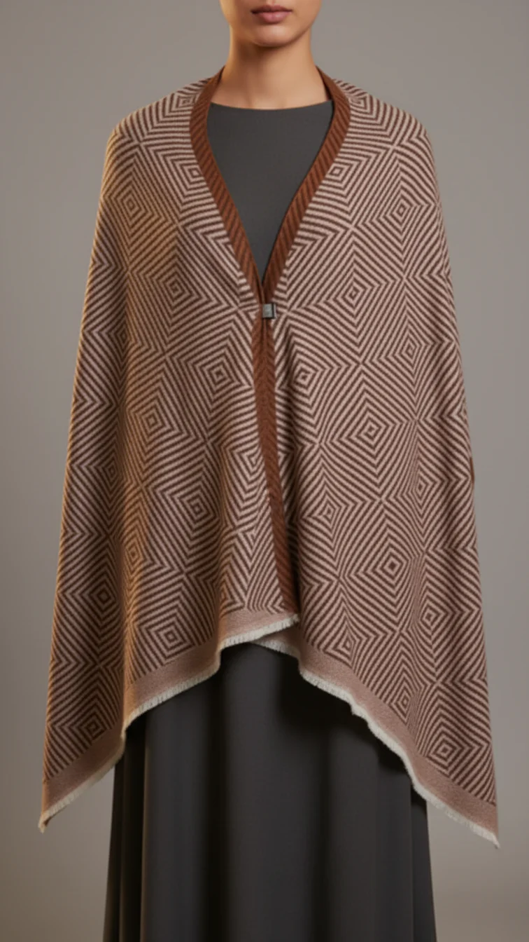 Brown Winter Capeshawl PW5678 - Image 2