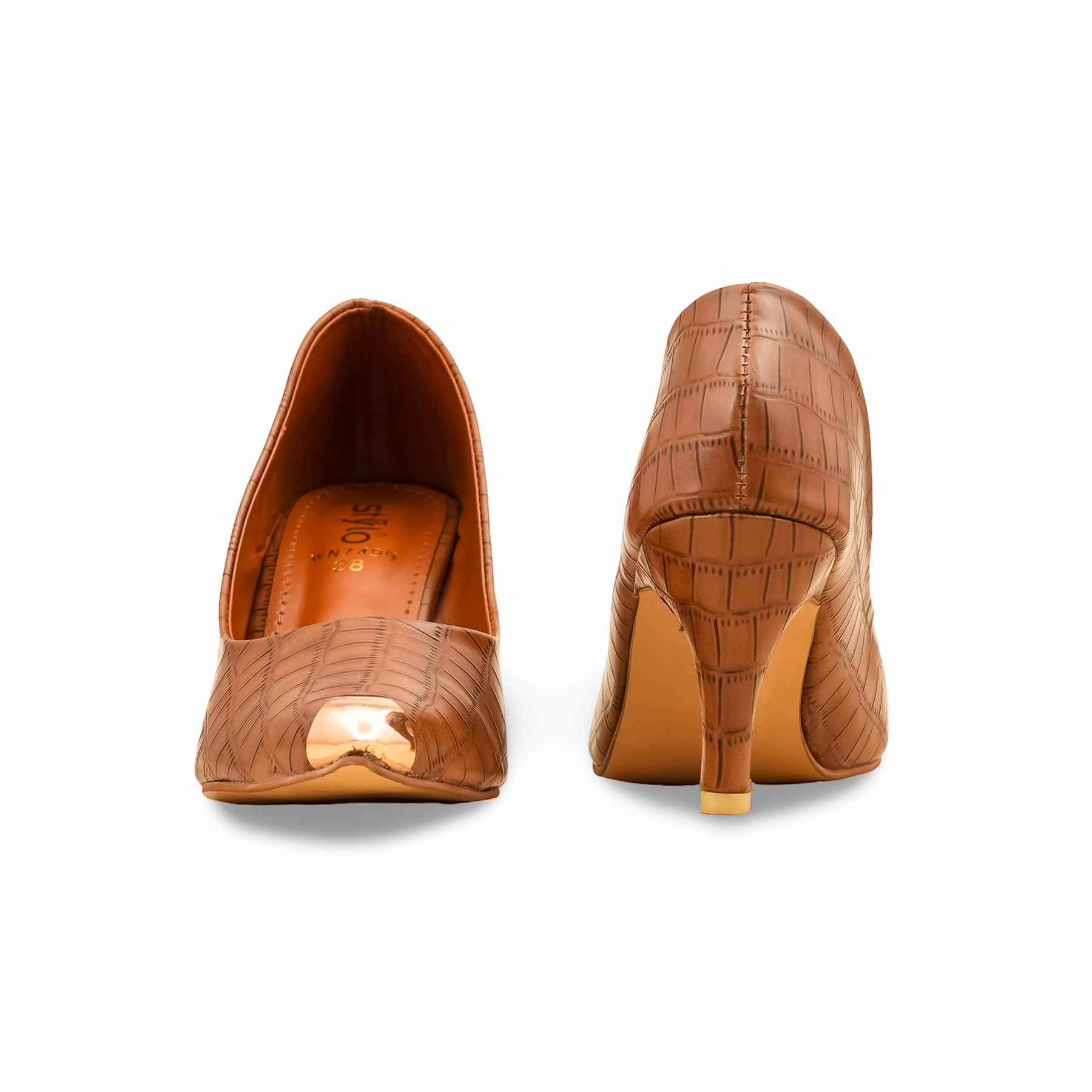 Brown Women Court Shoes WN7499 - Image 4