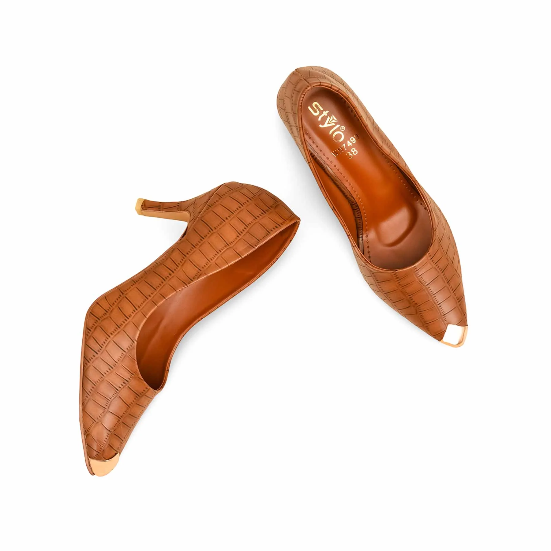 Brown Women Court Shoes WN7499 - Image 5