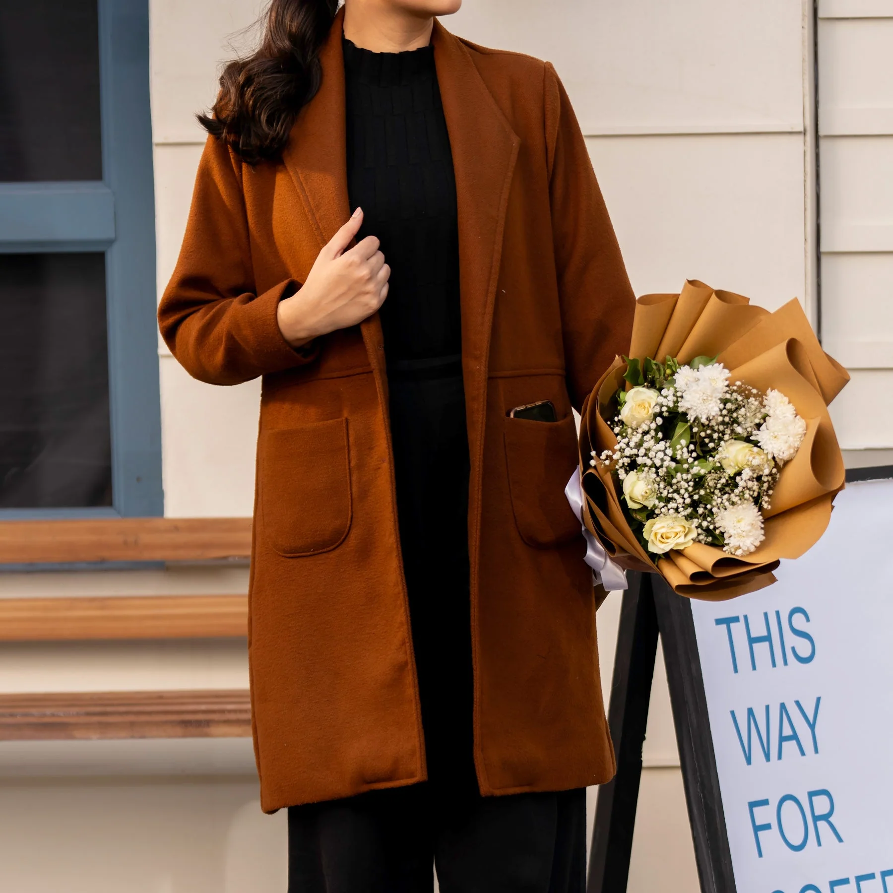 Brown Wool Coat PW4281 - Image 3