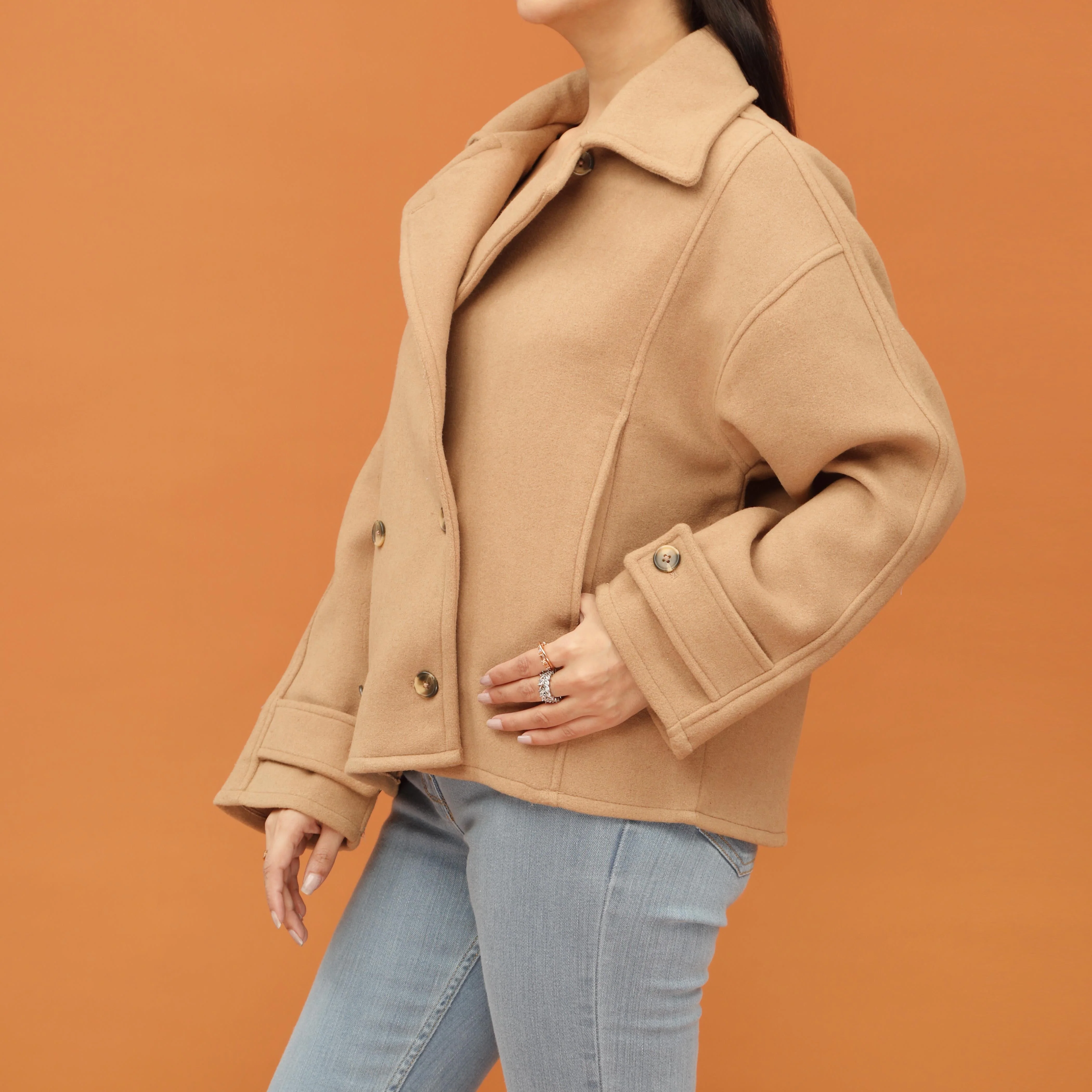 Brown Wool Jacket PW4270 - Image 2