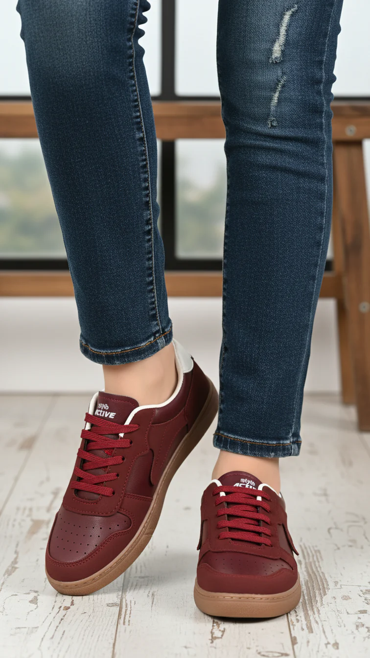 Burgundy Casual Sneaker AT7442 - Image 2
