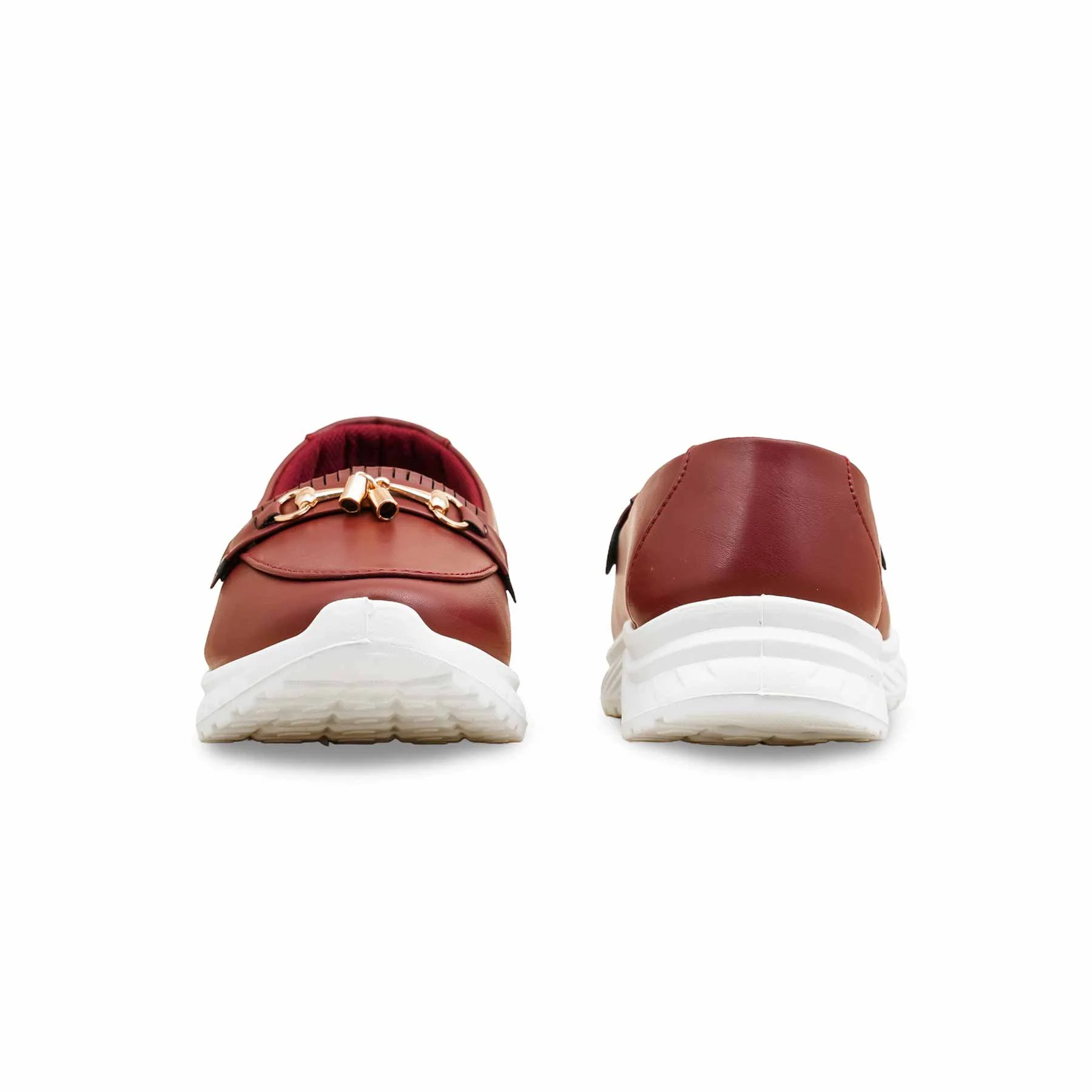 Burgundy Casual Sneaker For Ladies AT9106 - Image 4