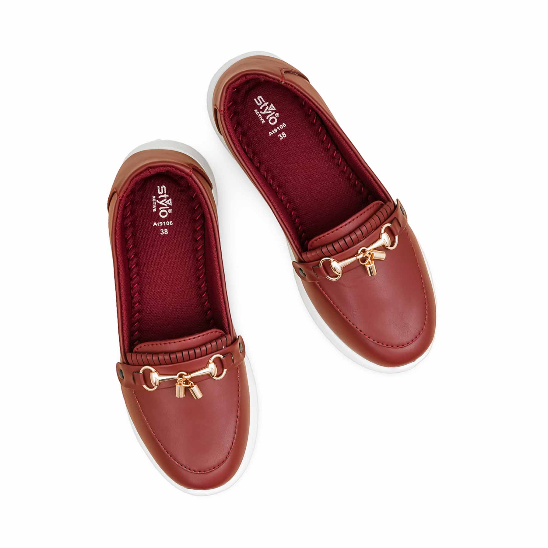 Burgundy Casual Sneaker For Ladies AT9106 - Image 5
