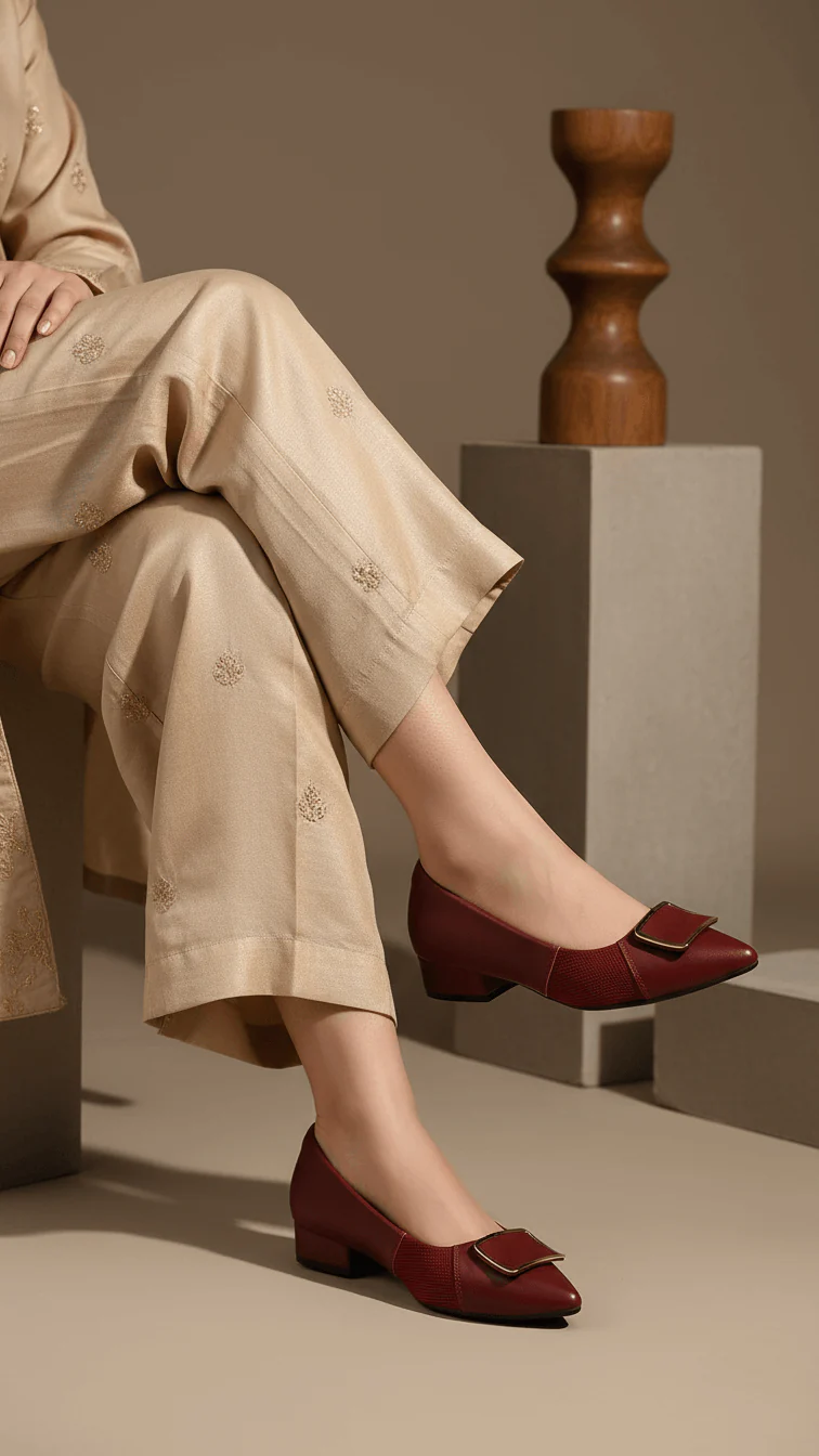 Burgundy Court Shoes WN7448