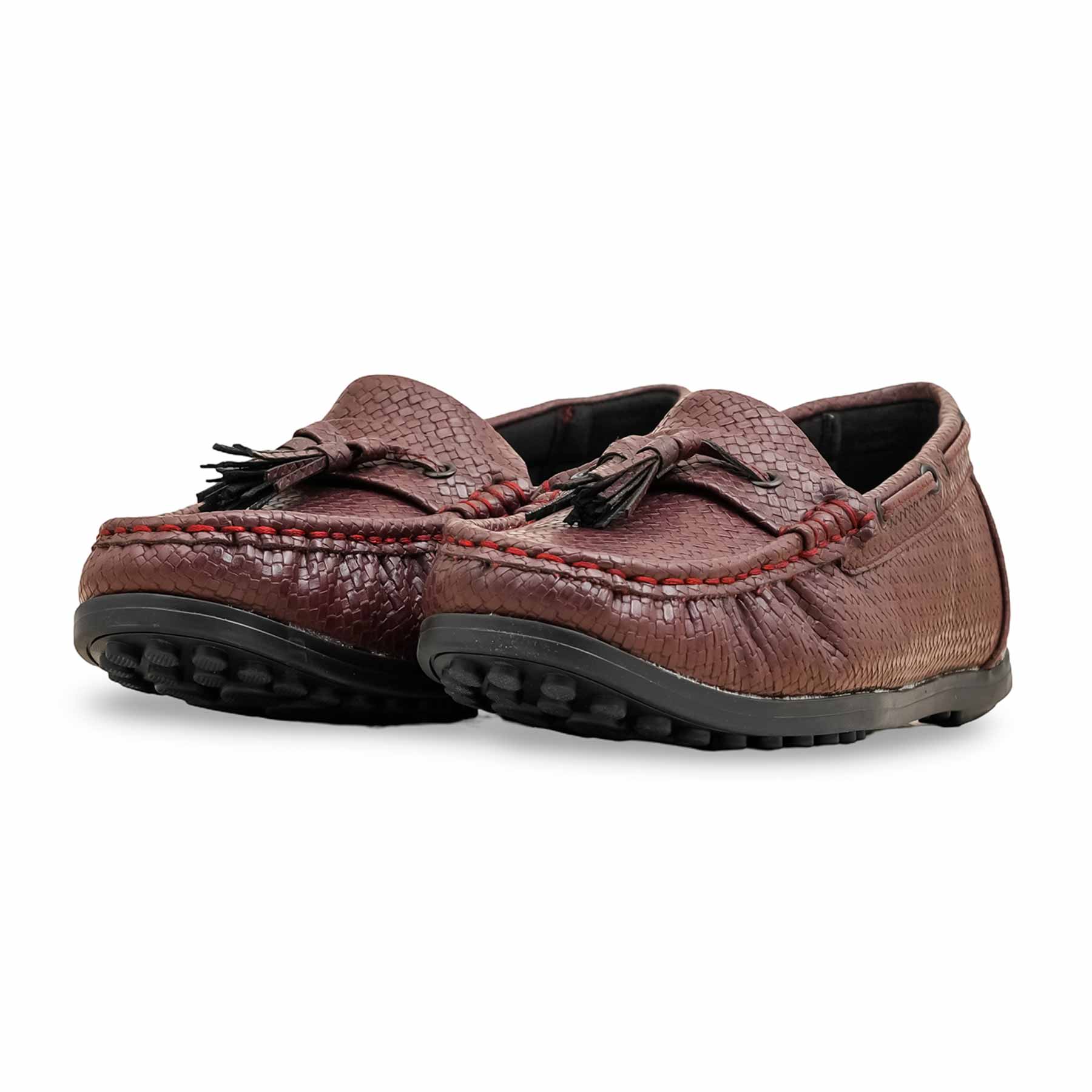 Burgundy Moccasin For Ladies WN4492 - Image 3