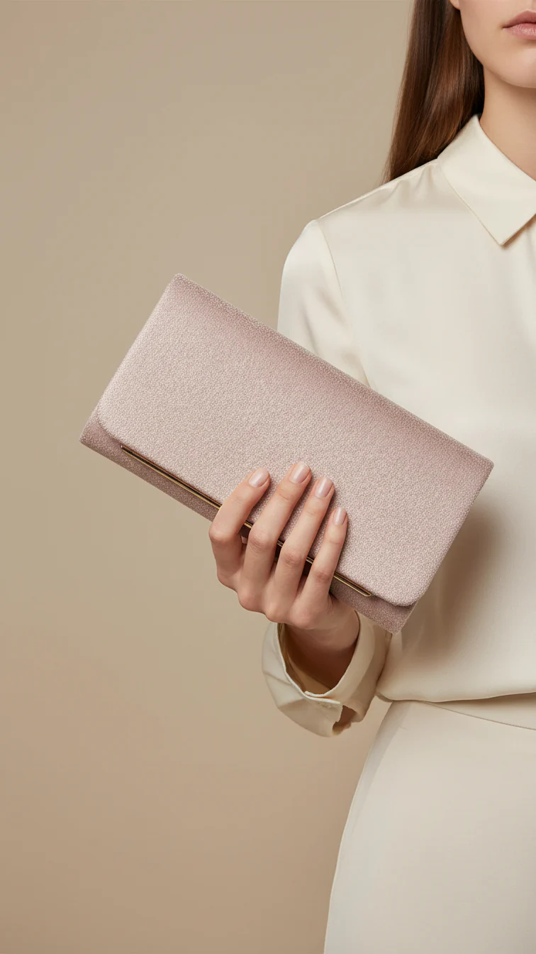 Champagne Fancy Clutch For Ladies P24421