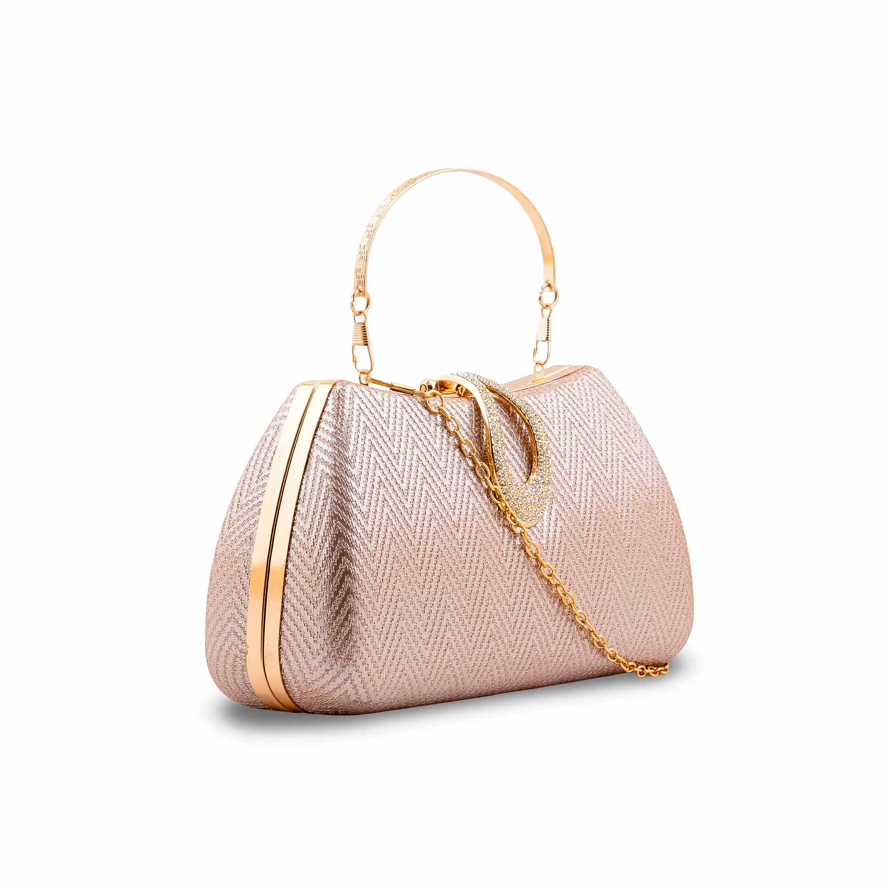 Champagne Fancy Clutch For Ladies P24433 - Image 3