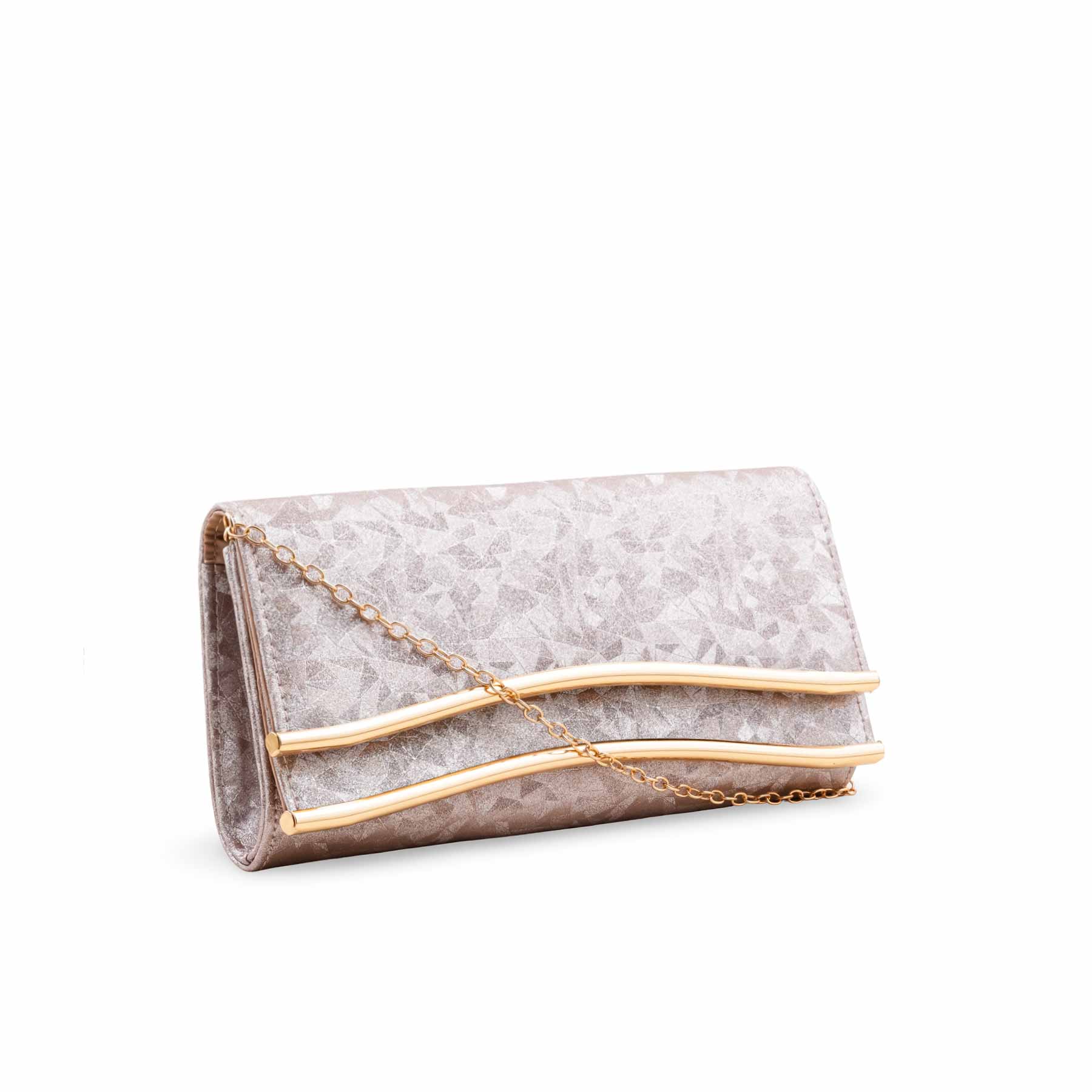 Champagne Fancy Clutch For Women P24425 - Image 3