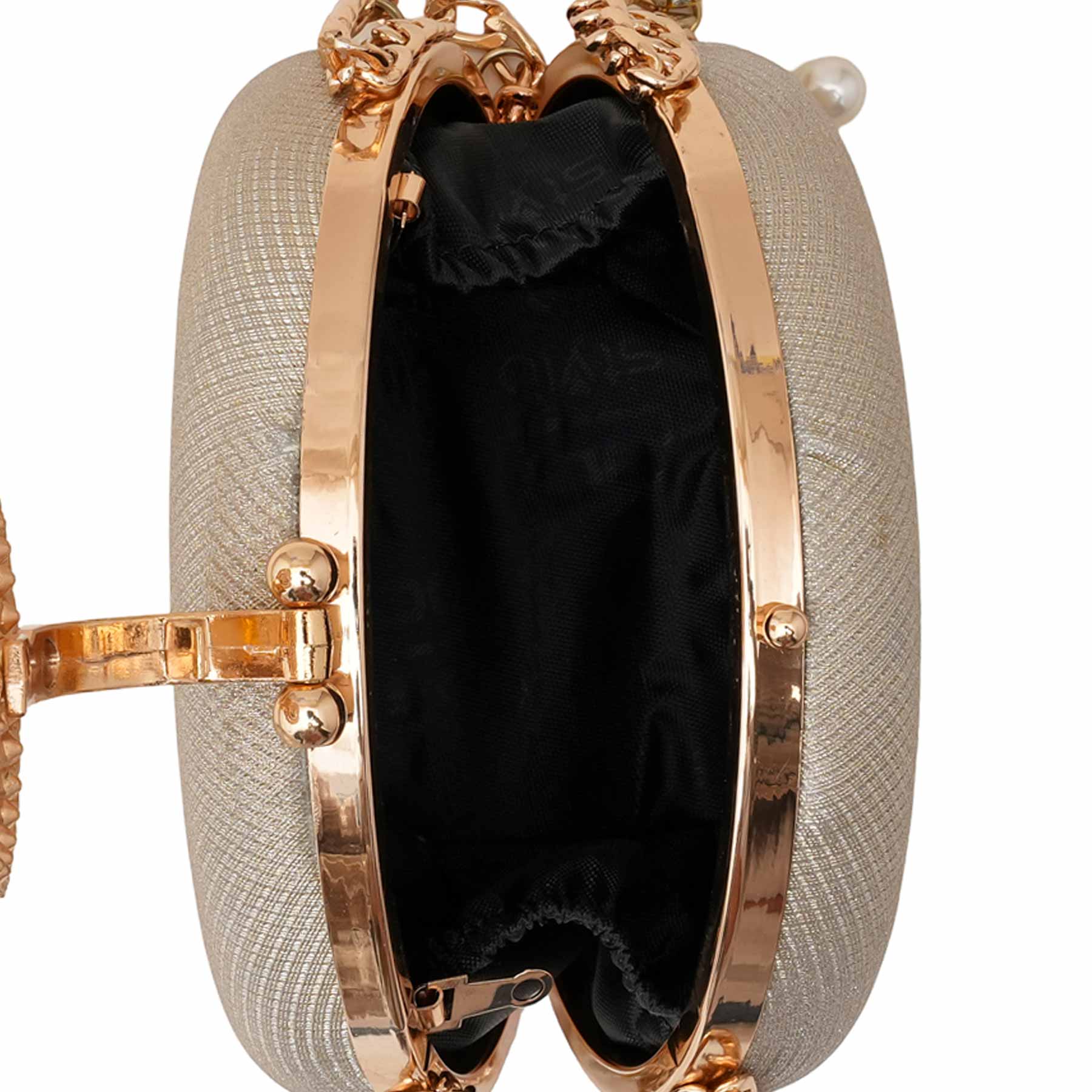 Champagne Women Fancy Clutch P15708 - Image 5