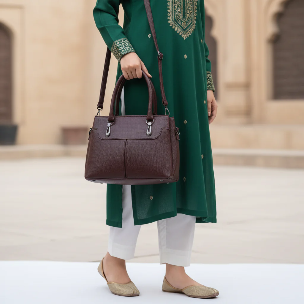 Coffee Casual Hand Bag For Women P56261 - Image 2