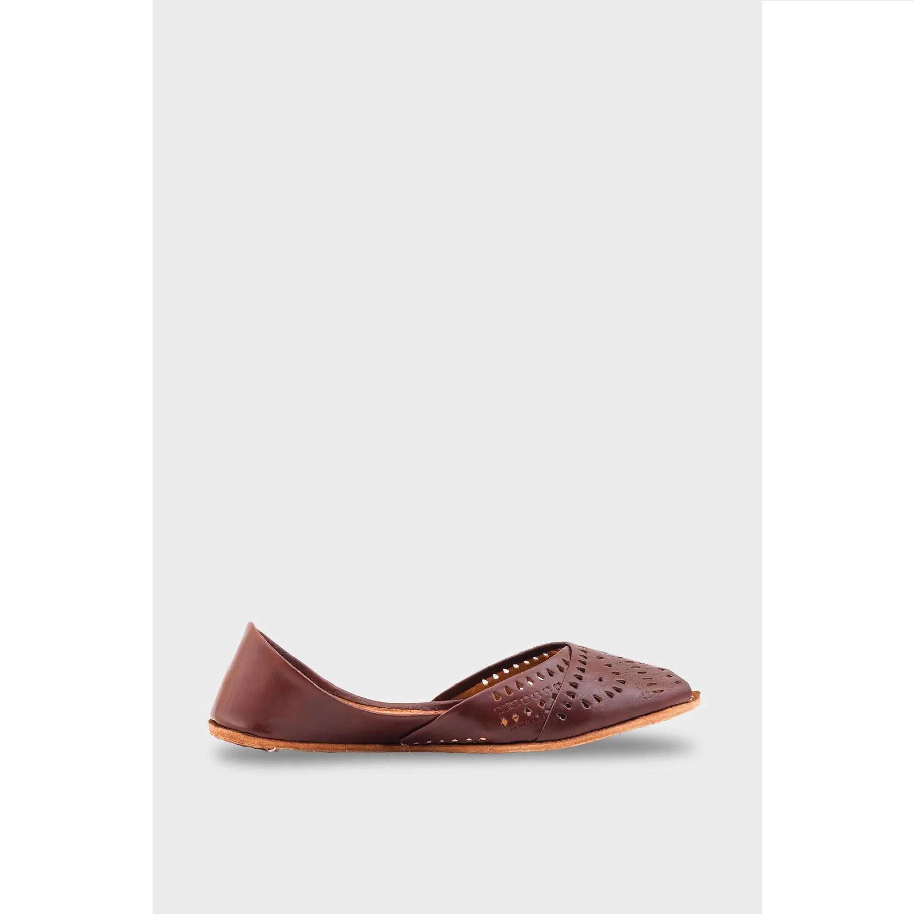 Coffee Leather Khussa EC8639 - Image 2