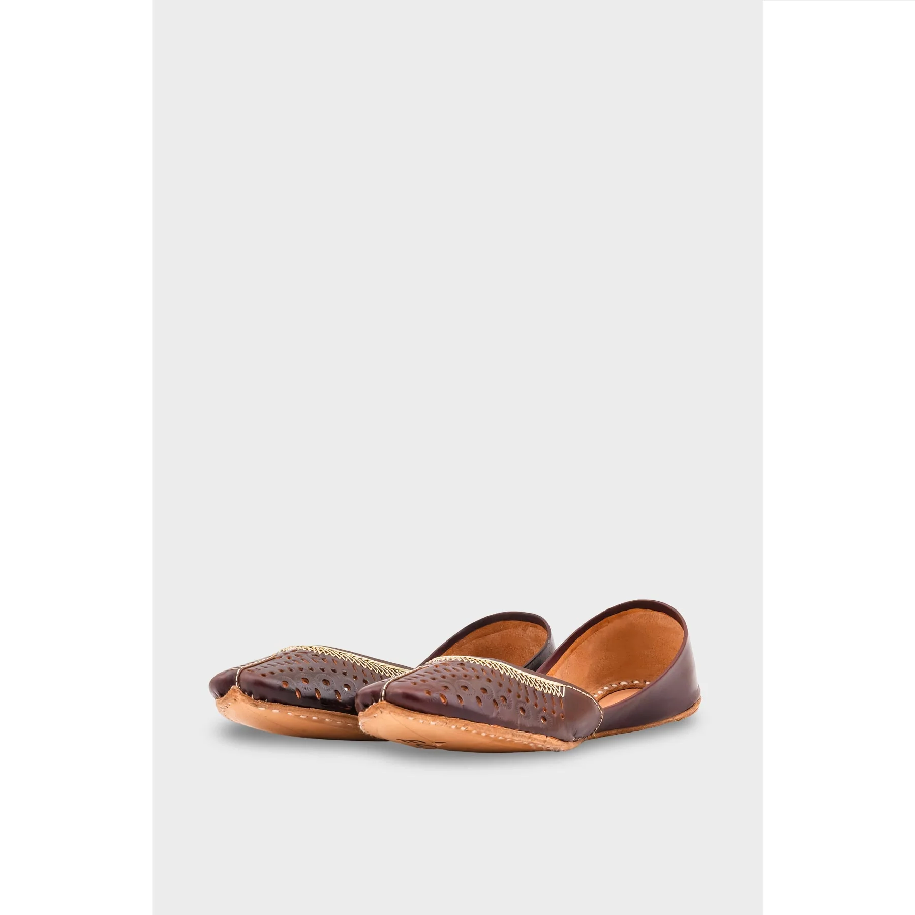 Coffee Leather Khussa EC8640 - Image 3