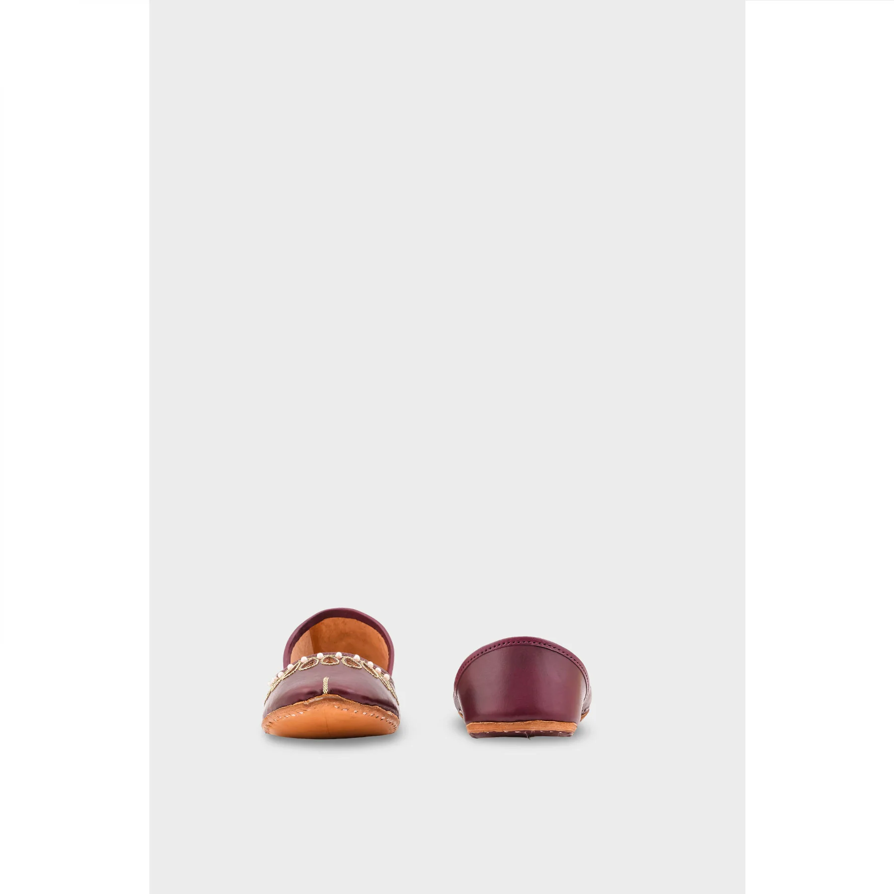 Coffee Leather Khussa EC8643 - Image 4