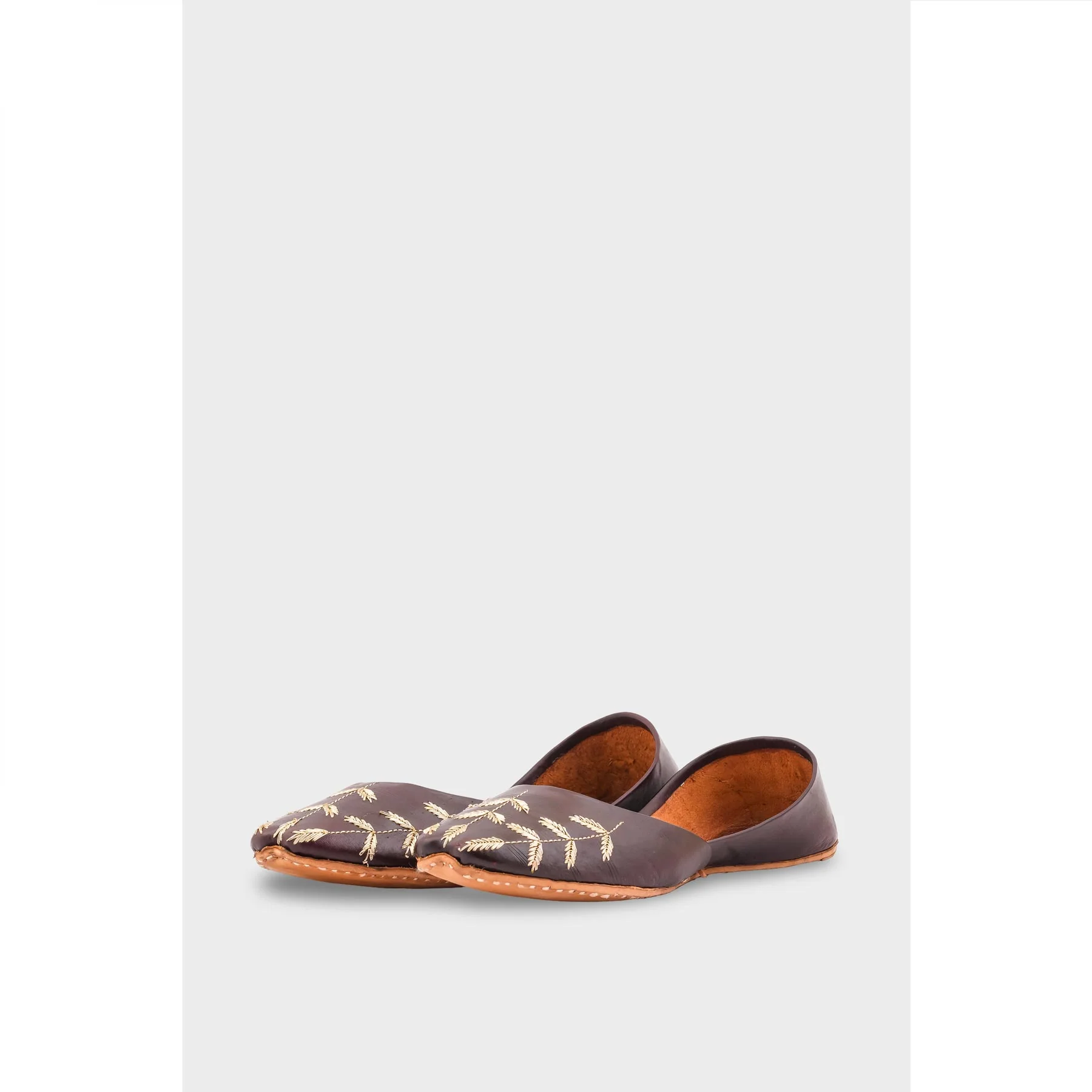 Coffee Leather Khussa EC8659 - Image 3