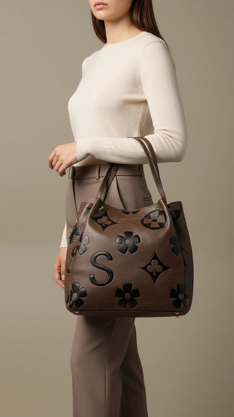Coffee Formal Hand Bag For Women P36220