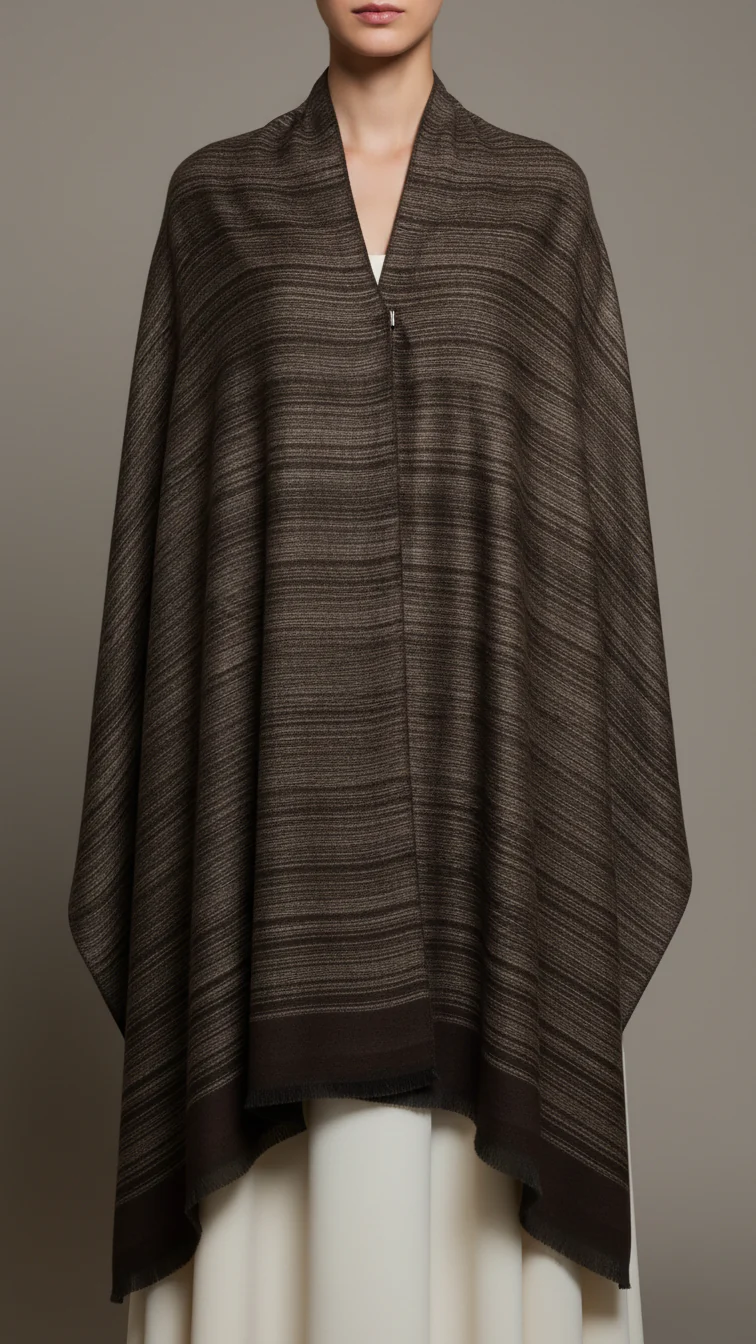 Coffee Winter Cape shawl PW5910