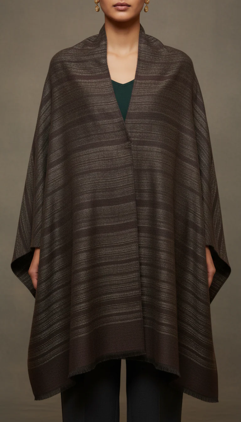 Coffee Winter Cape shawl PW5911