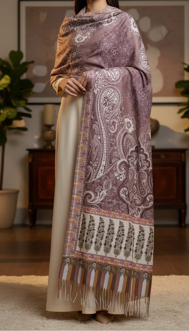 Coffee Winter Stole PN5148 - Image 3